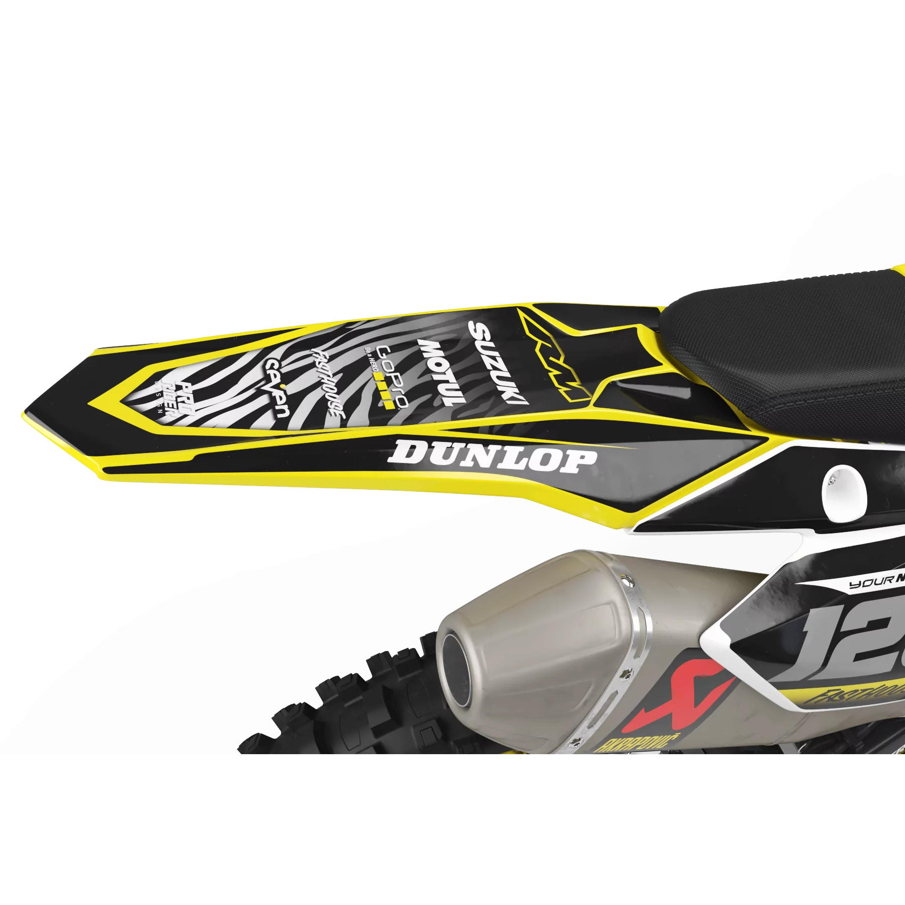 DEKOR Moto Dekor Motocross PERSO SUZUKI MOTUL BLACK/YELLOW