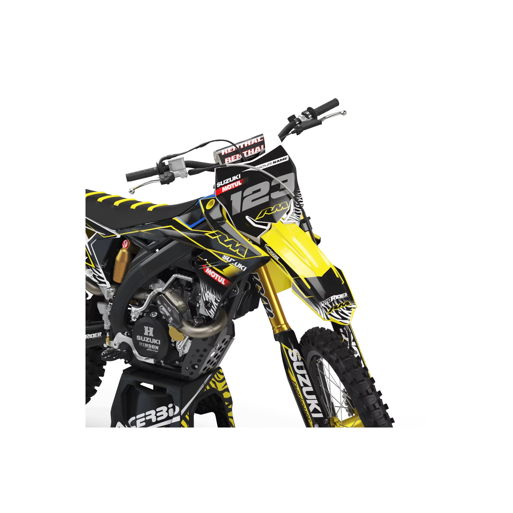 DEKOR Moto Dekor Motocross PERSO SUZUKI MOTUL BLACK/YELLOW