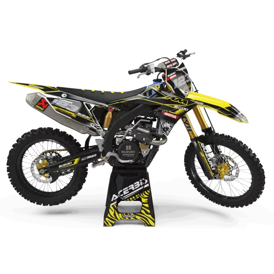 GRAPHICS kit moto Graphics Motocross PERSO SUZUKI MOTUL BLACK/YELLOW