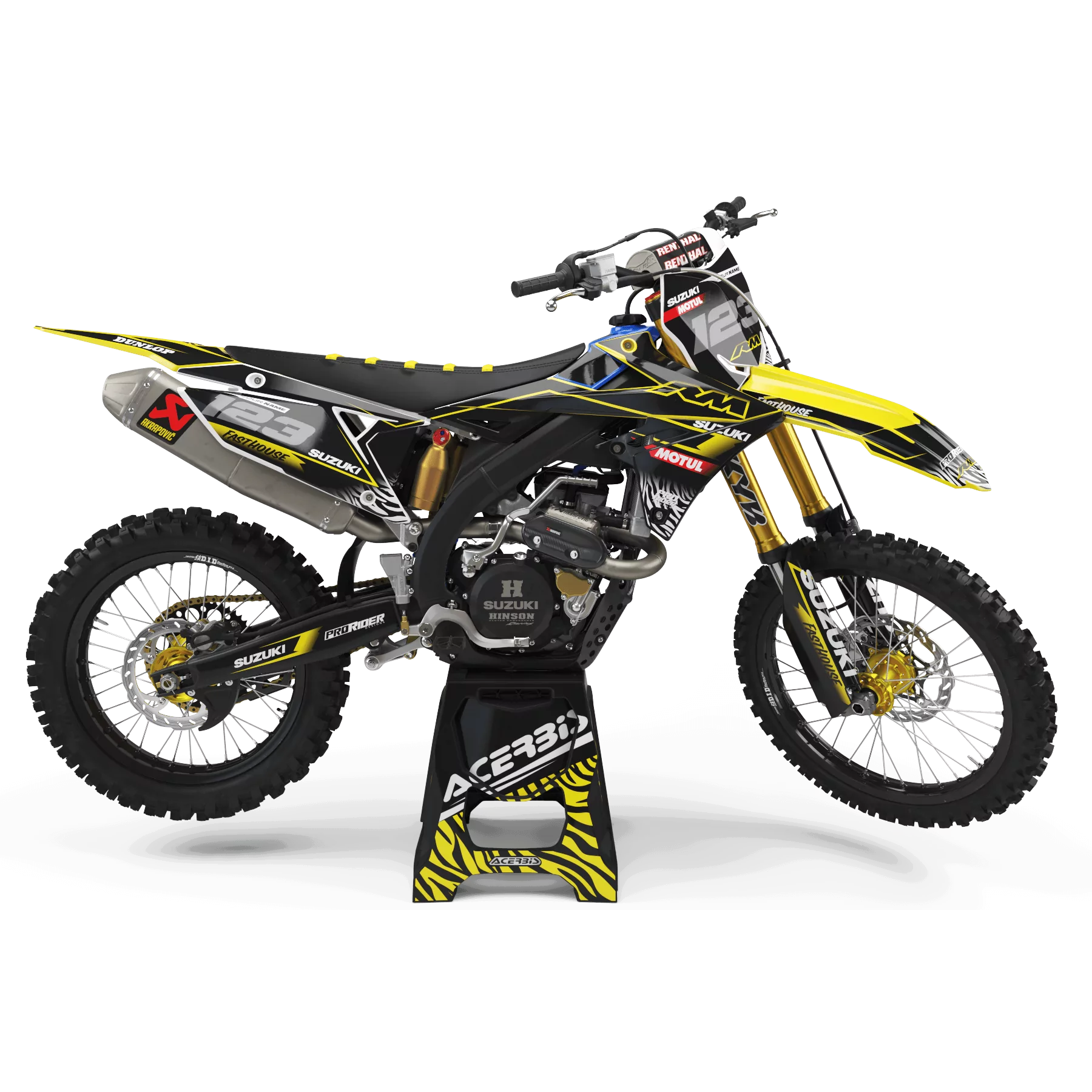 DEKOR Moto dekor Motocross PERSO SUZUKI MOTUL BLACK/YELLOW