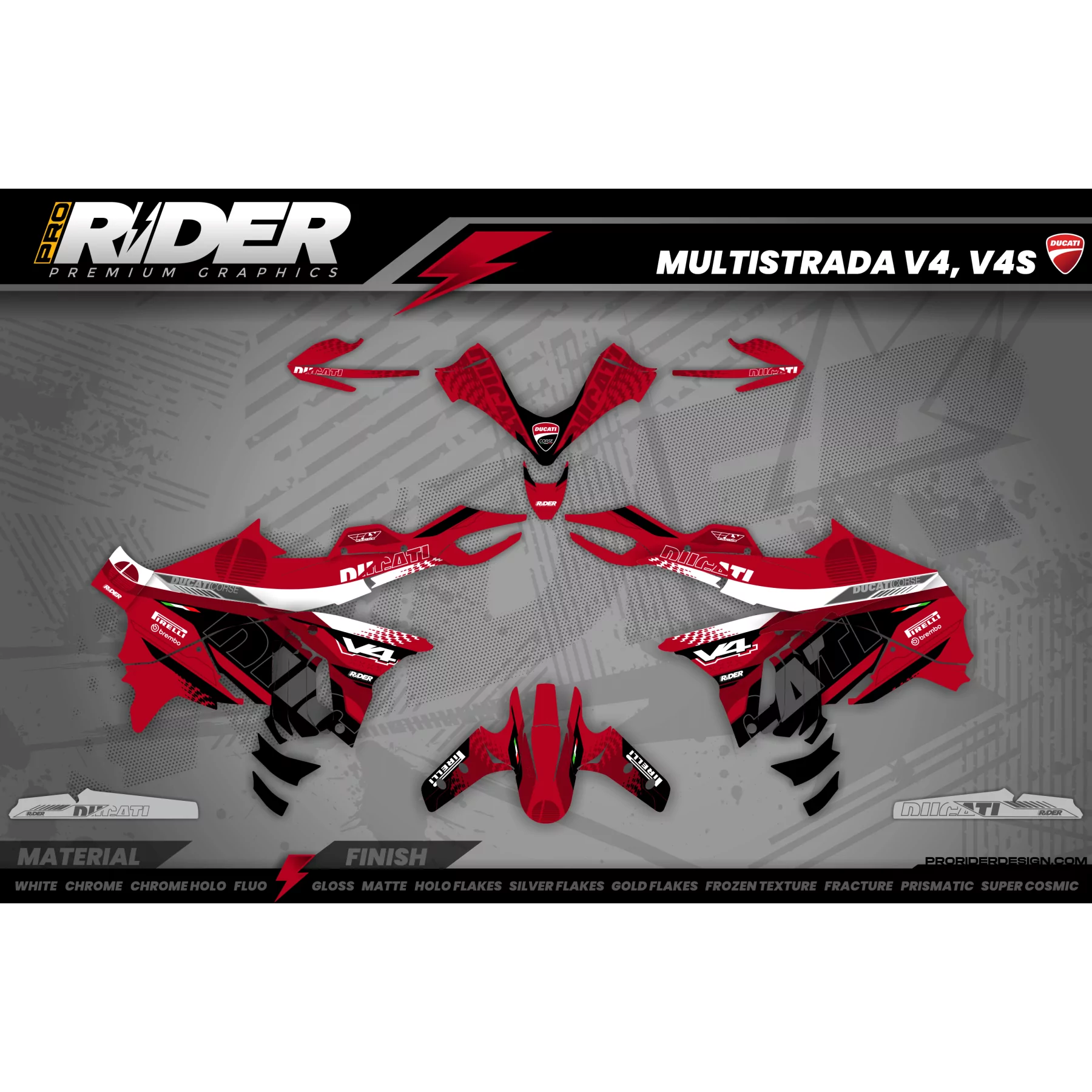 Stickerset DUCATI MULTISTRADA | Bologna