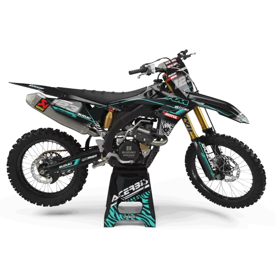 Motorcycle graphics kit Graphics Motocross PERSO SUZUKI MOTUL BLACK/TEAL