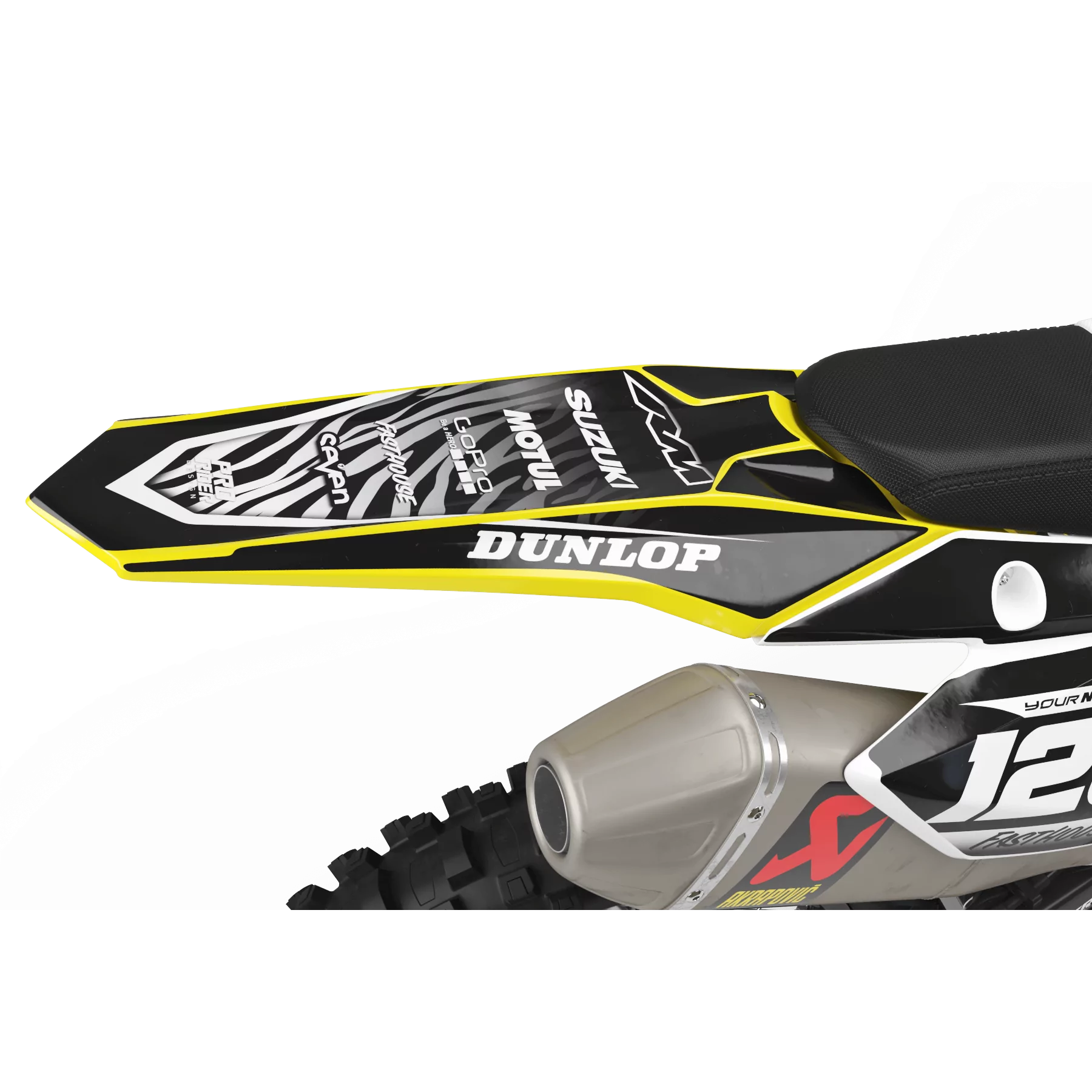 Motorrad DEKOR Dekor Motocross PERSO SUZUKI MOTUL BLACK/WHITE