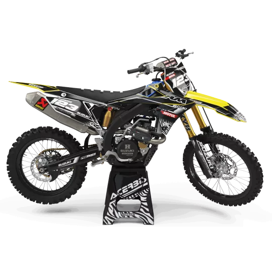 GRAPHICS kit moto Graphics Motocross PERSO SUZUKI MOTUL BLACK/WHITE