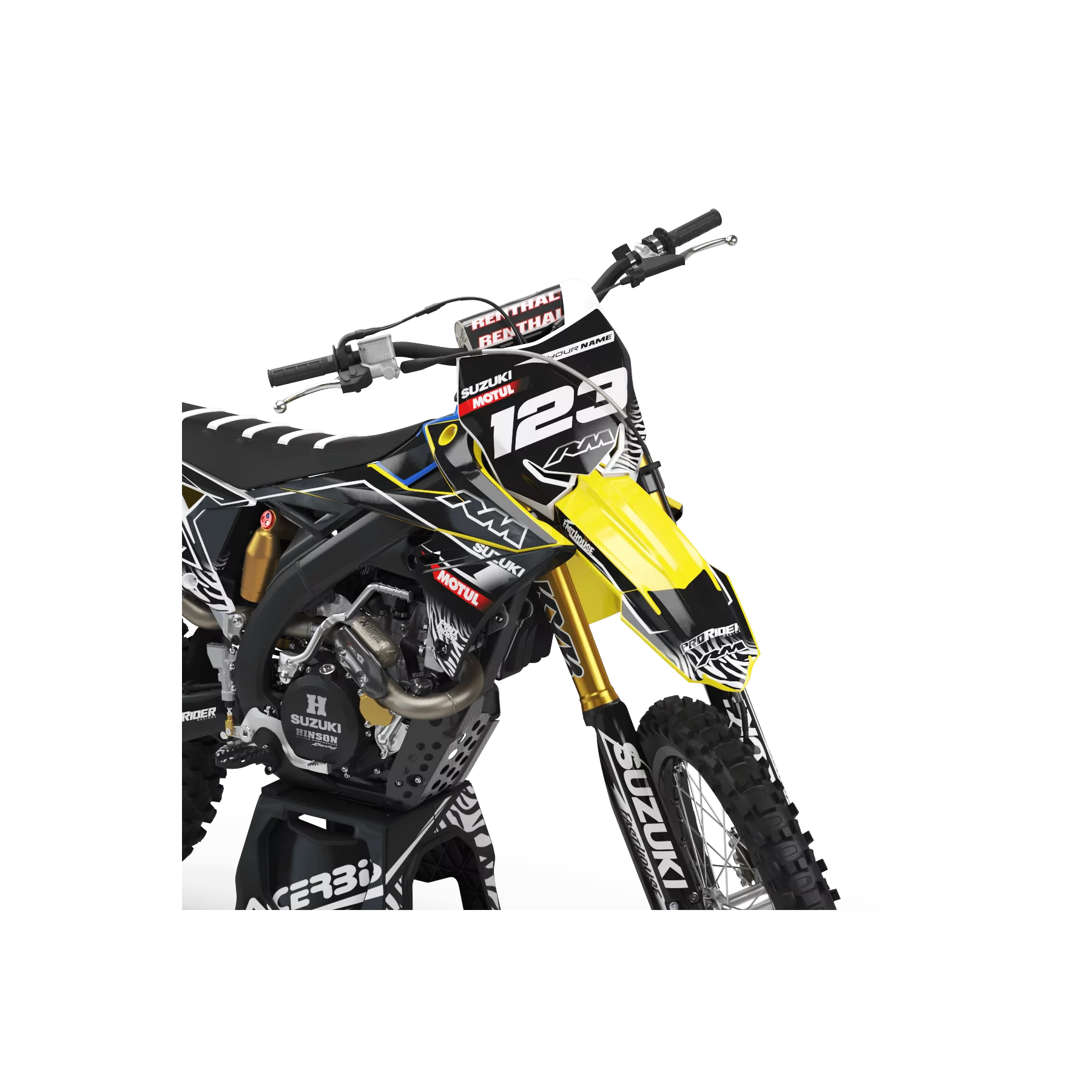 Motorrad DEKOR Dekor Motocross PERSO SUZUKI MOTUL BLACK/WHITE