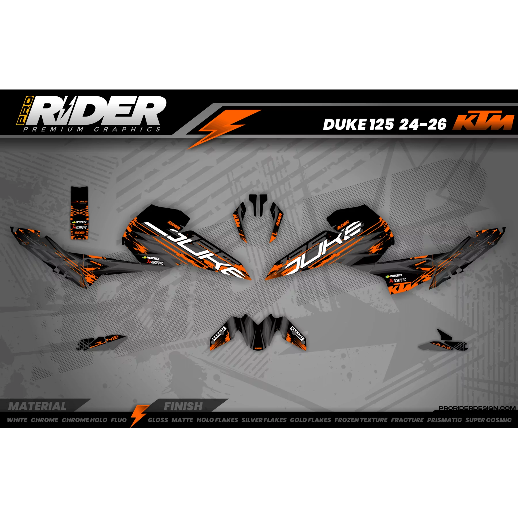 Stickerset KTM DUKE 125 | Midnight