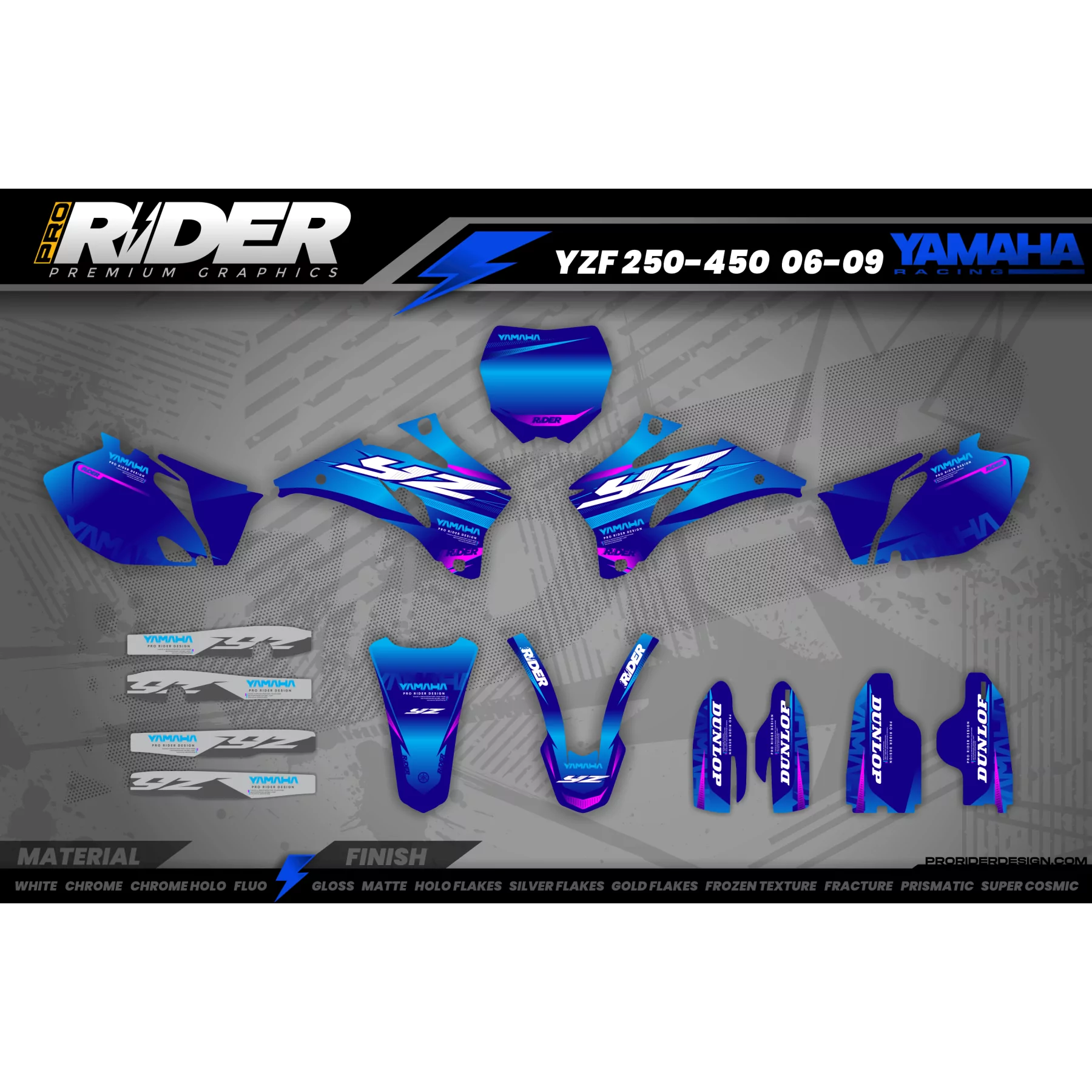 grafiche MOTOCROSS YAMAHA TRUE BLUE  - GRAFICHE MOTO YAMAHA