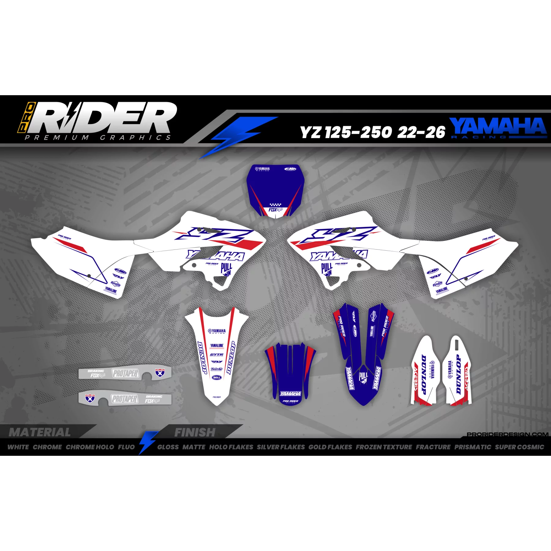 Kit adesivos Motocross YAMAHA WHITE FLAG - KIT ADESIVOS MOTOCROSS / ENDURO YAMAHA