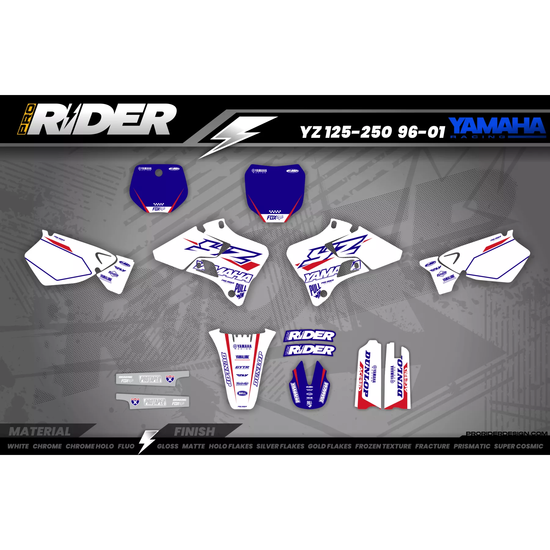 Stickerset Motocross YAMAHA WHITE FLAG - STICKERSET MOTOCROSS / ENDURO YAMAHA