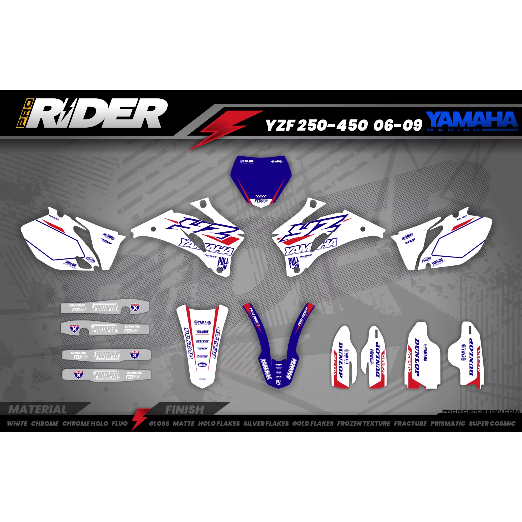 Stickerset Motocross YAMAHA WHITE FLAG - STICKERSET MOTOCROSS / ENDURO YAMAHA