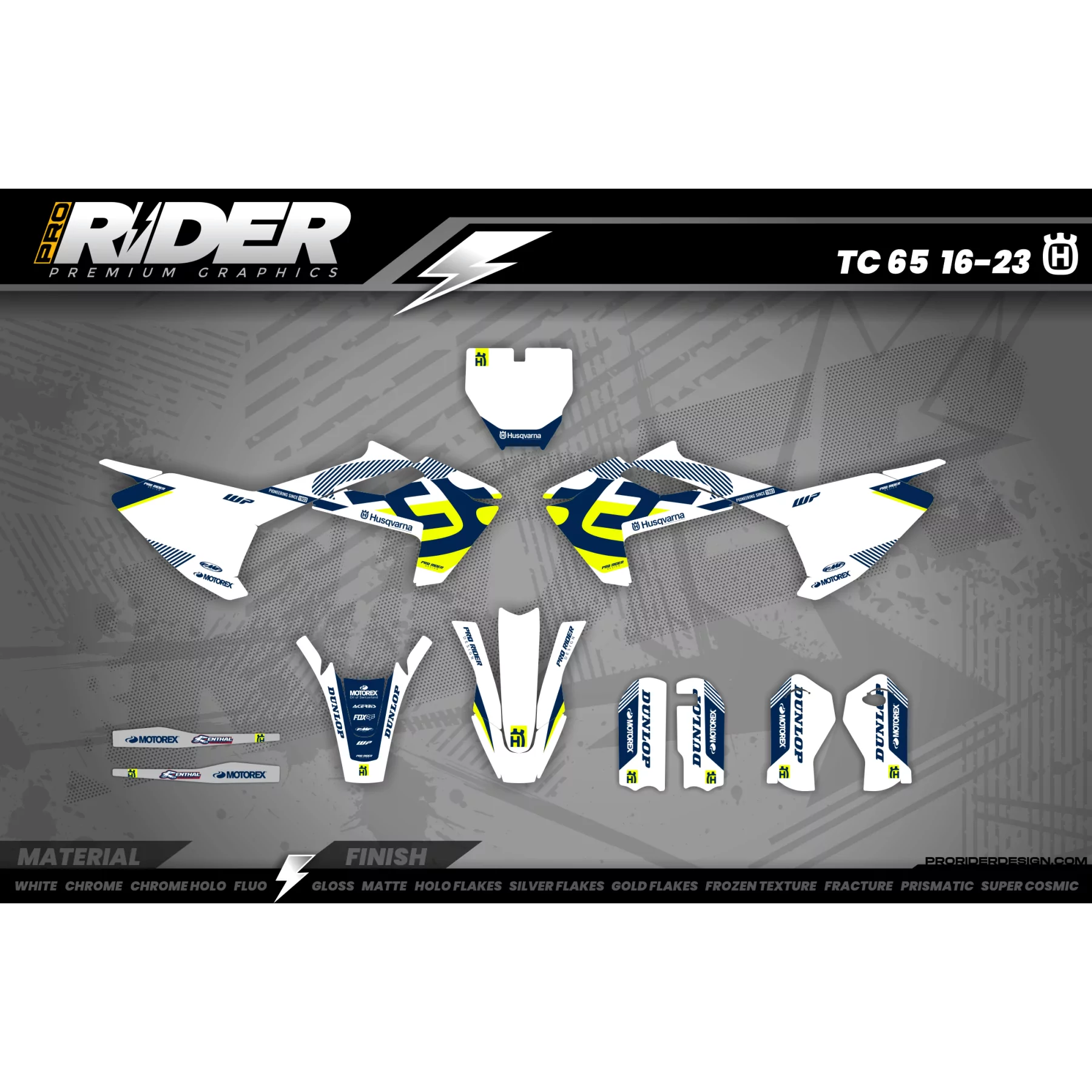 Stickerset MOTOCROSS HUSQVARNA ORIGIN FACTORY - STICKERSET MOTO HUSQVARNA