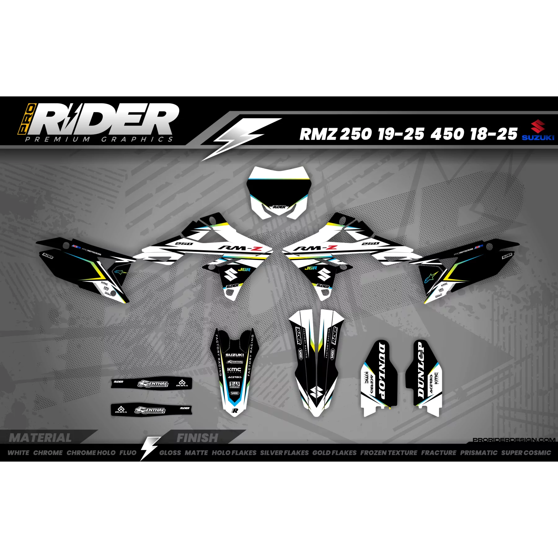 Dekor MOTOCROSS SUZUKI WHITE FIRM - DEKOR MOTO SUZUKI