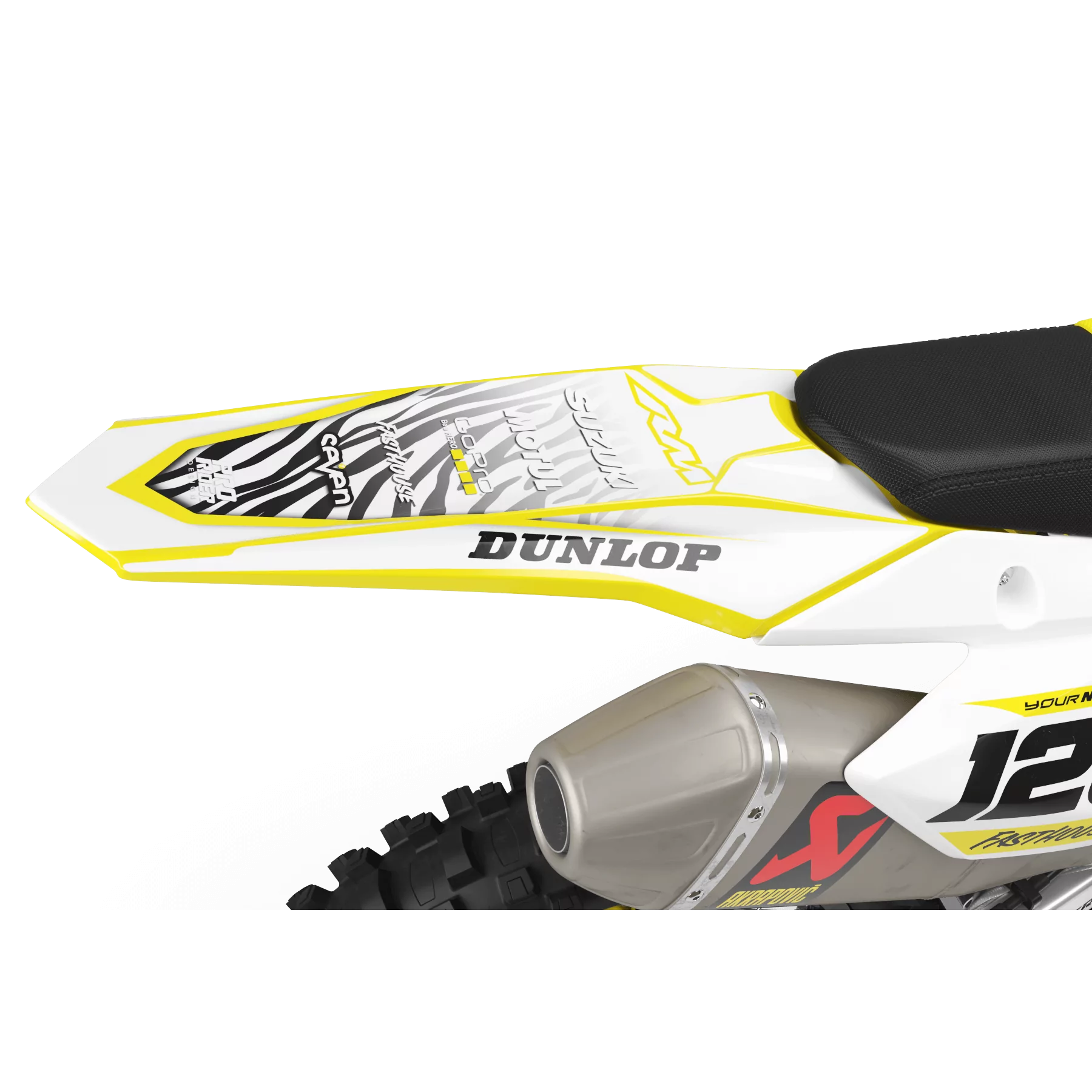 GRAFICHE moto Grafiche Motocross PERSO SUZUKI MOTUL WHITE/YELLOW