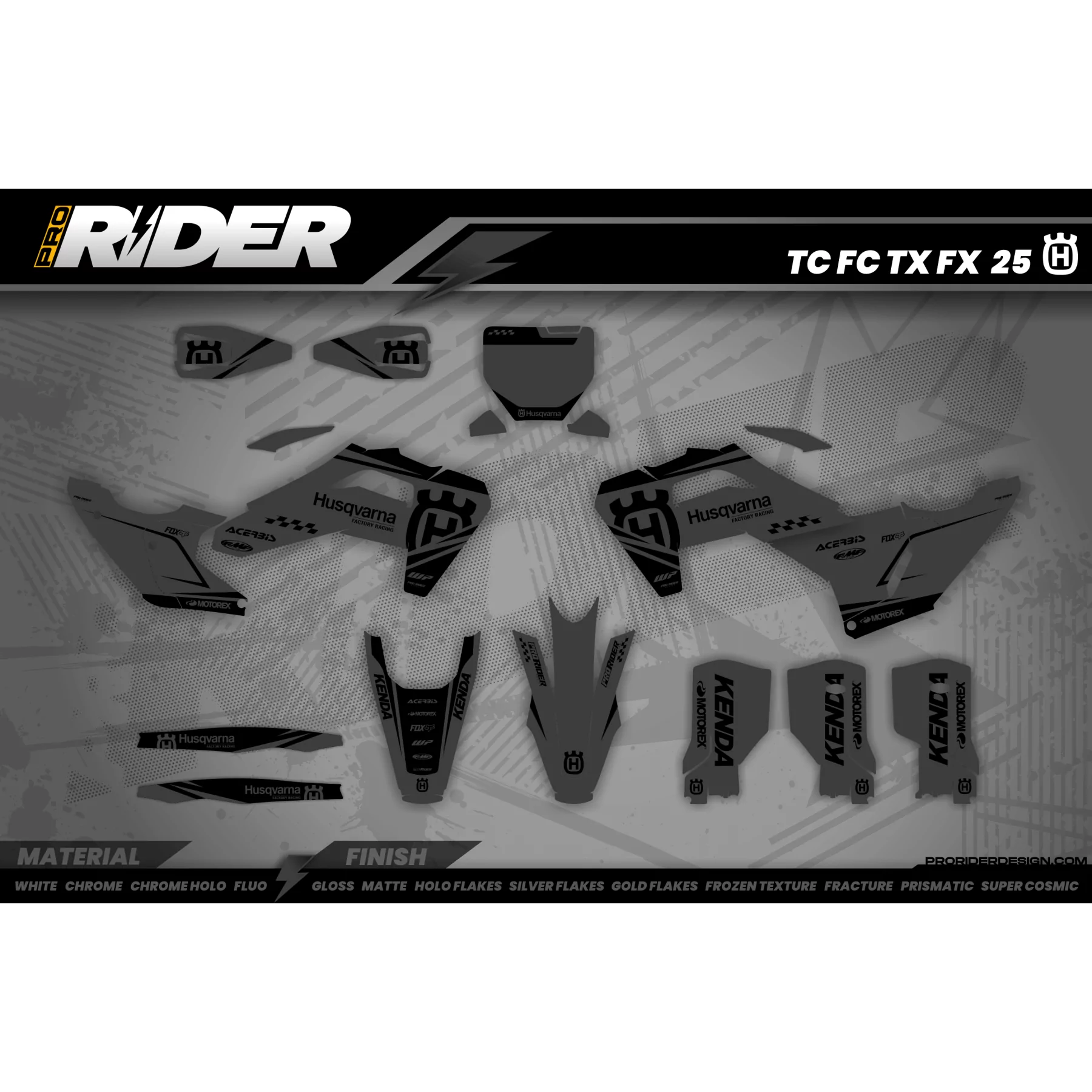 grafiche TC-FC-TE-FE... HUSQVARNA | ORIGINE GREY  - grafiche HUSQVARNA MOTOCROSS / ENDURO