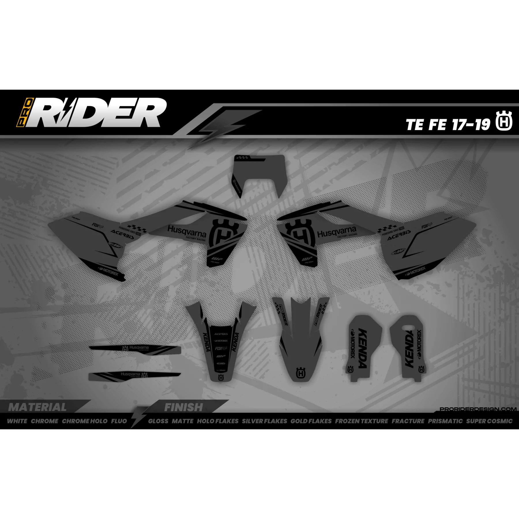 grafiche TC-FC-TE-FE... HUSQVARNA | ORIGINE GREY  - grafiche HUSQVARNA MOTOCROSS / ENDURO