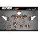 KIT ADESIVOS MOTOCROSS DC B&W laranja (ref:prda15c) - KIT ADESIVOS MOTOCROSS ENDURO