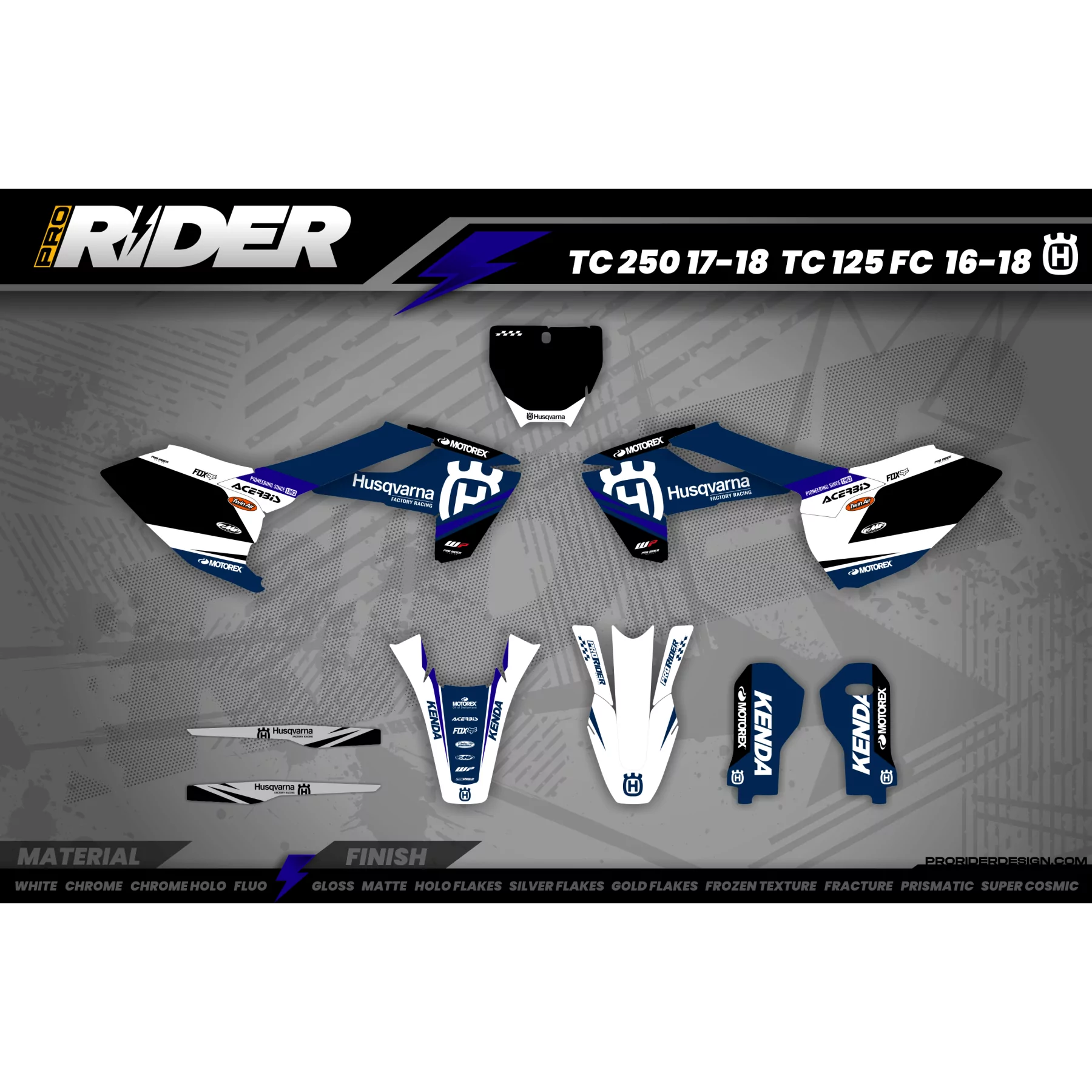 grafiche TC-FC-TE-FE... HUSQVARNA | ORIGINE BLEU  - grafiche HUSQVARNA MOTOCROSS / ENDURO