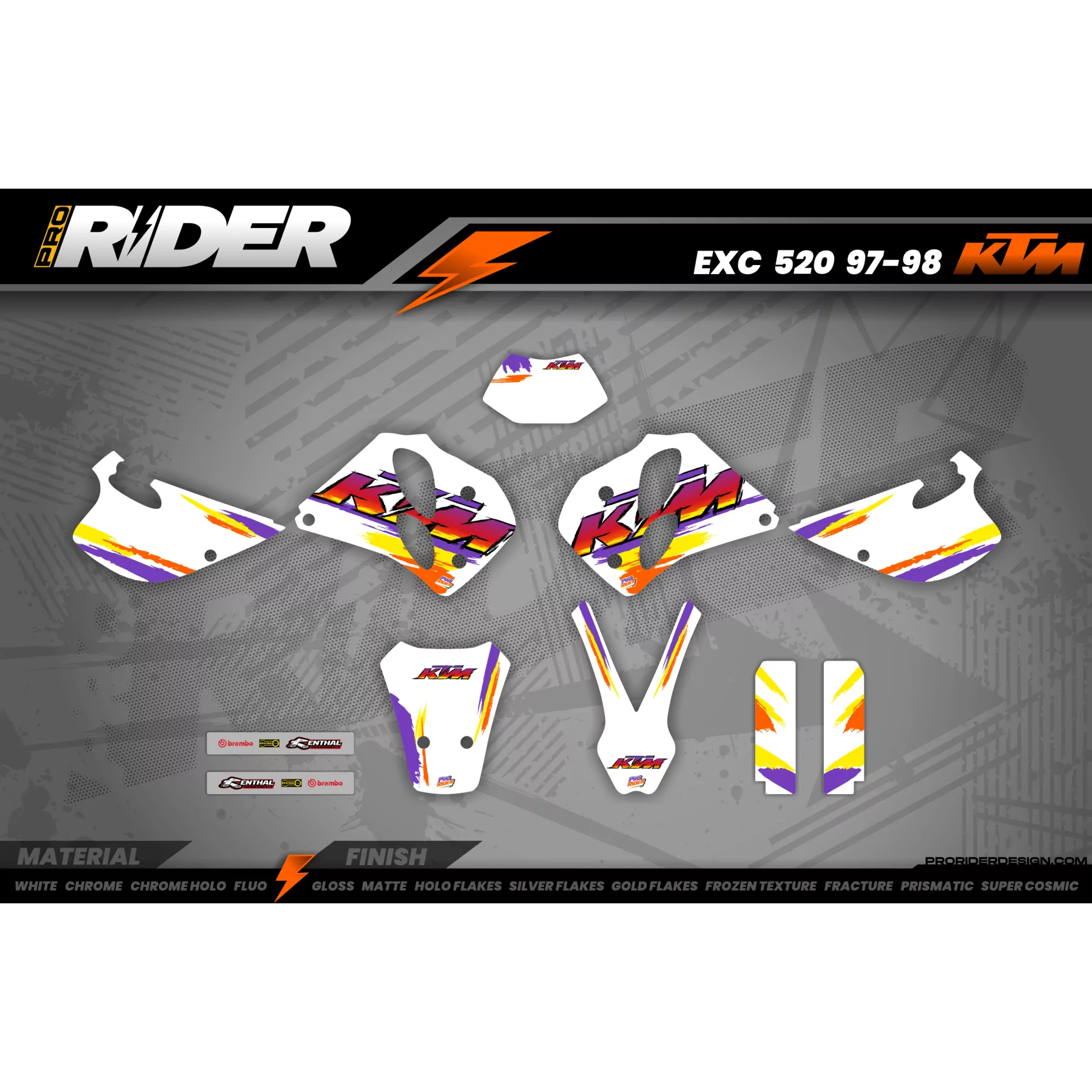 Kit adesivos Motocross RETRO AKRAPOVIC - TODOS OS MODELOS KITS ADESIVOS KTM