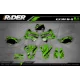Kit adhesivos Motocross KAWASAKI JUST1 GREEN  - Kit adhesivos QUAD KAWASAKI