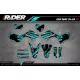Kit adesivos Motocross HONDA JUST1 TEAL - KIT ADESIVOS MOTOCROSS ENDURO