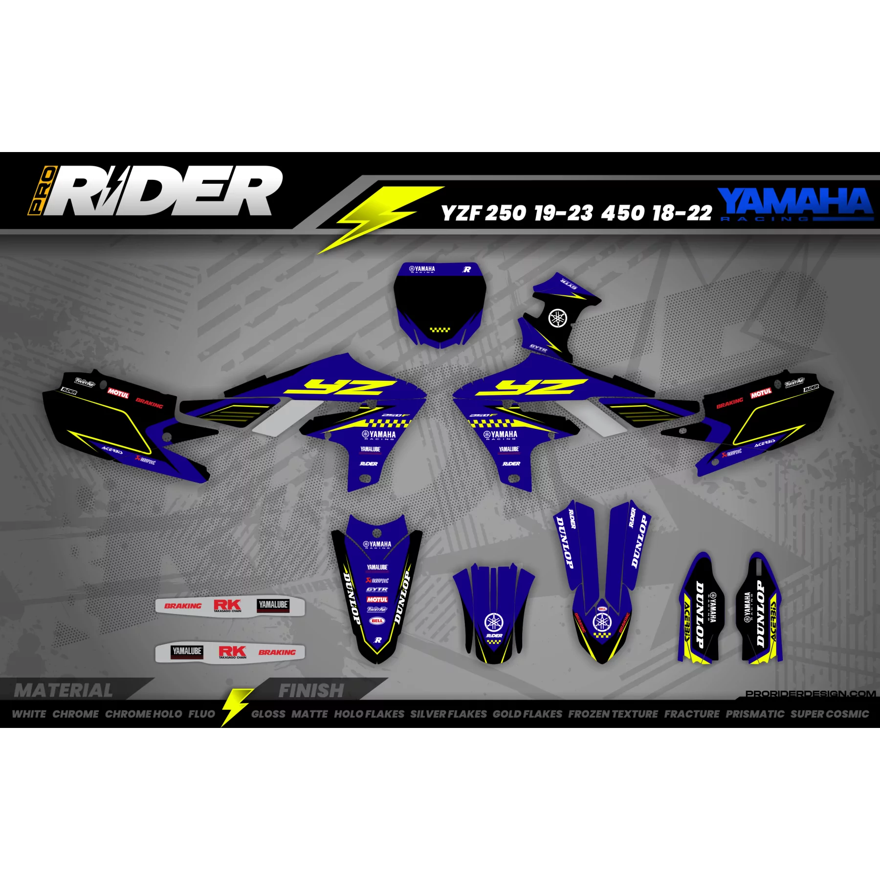 grafiche MOTOCROSS YAMAHA KINETIC NEON  - GRAFICHE MOTO YAMAHA