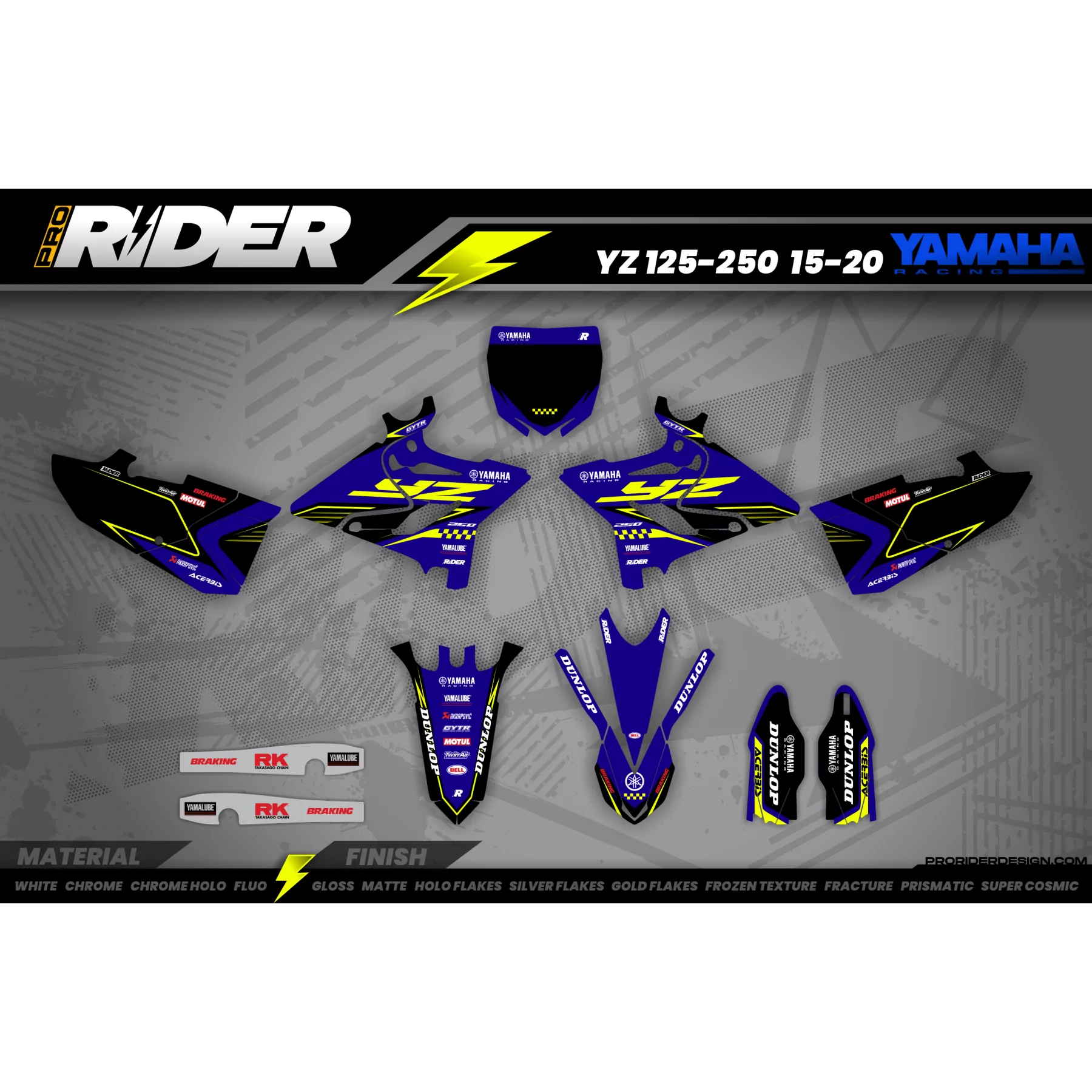 Kit adesivos MOTOCROSS YAMAHA KINETIC NEON - KIT ADESIVOS MOTO YAMAHA
