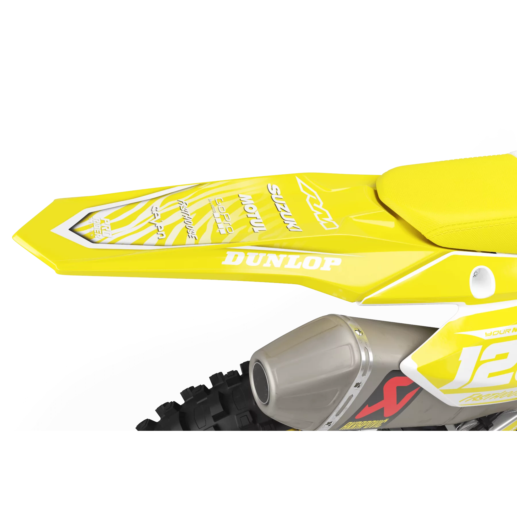 Motorrad DEKOR Dekor Motocross PERSO SUZUKI MOTUL YELLOW/WHITE