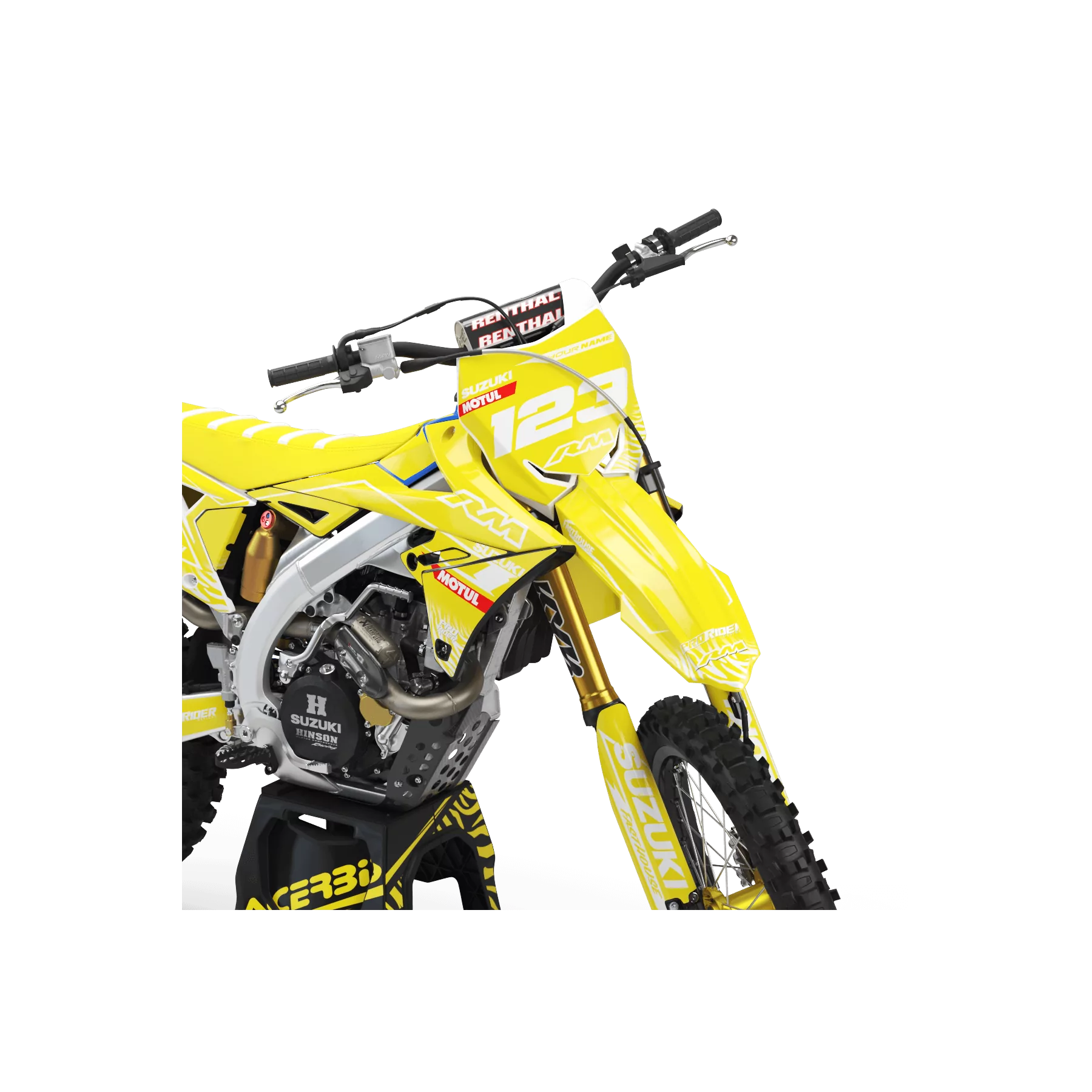 DEKOR Moto Dekor Motocross PERSO SUZUKI MOTUL YELLOW/WHITE