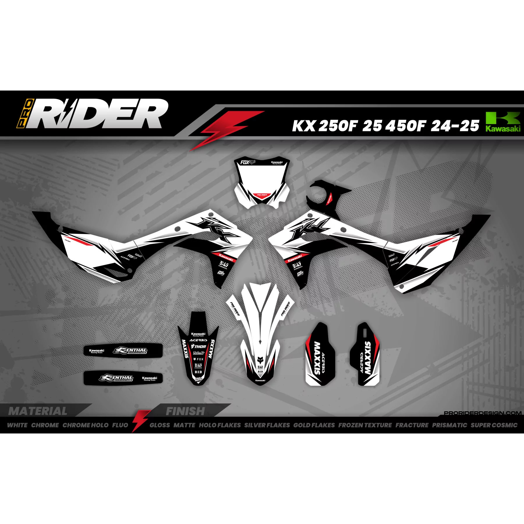 Kit adesivos KAWASAKI ADAPTASI WT - KIT ADESIVOS MOTOCROSS KAWASAKI