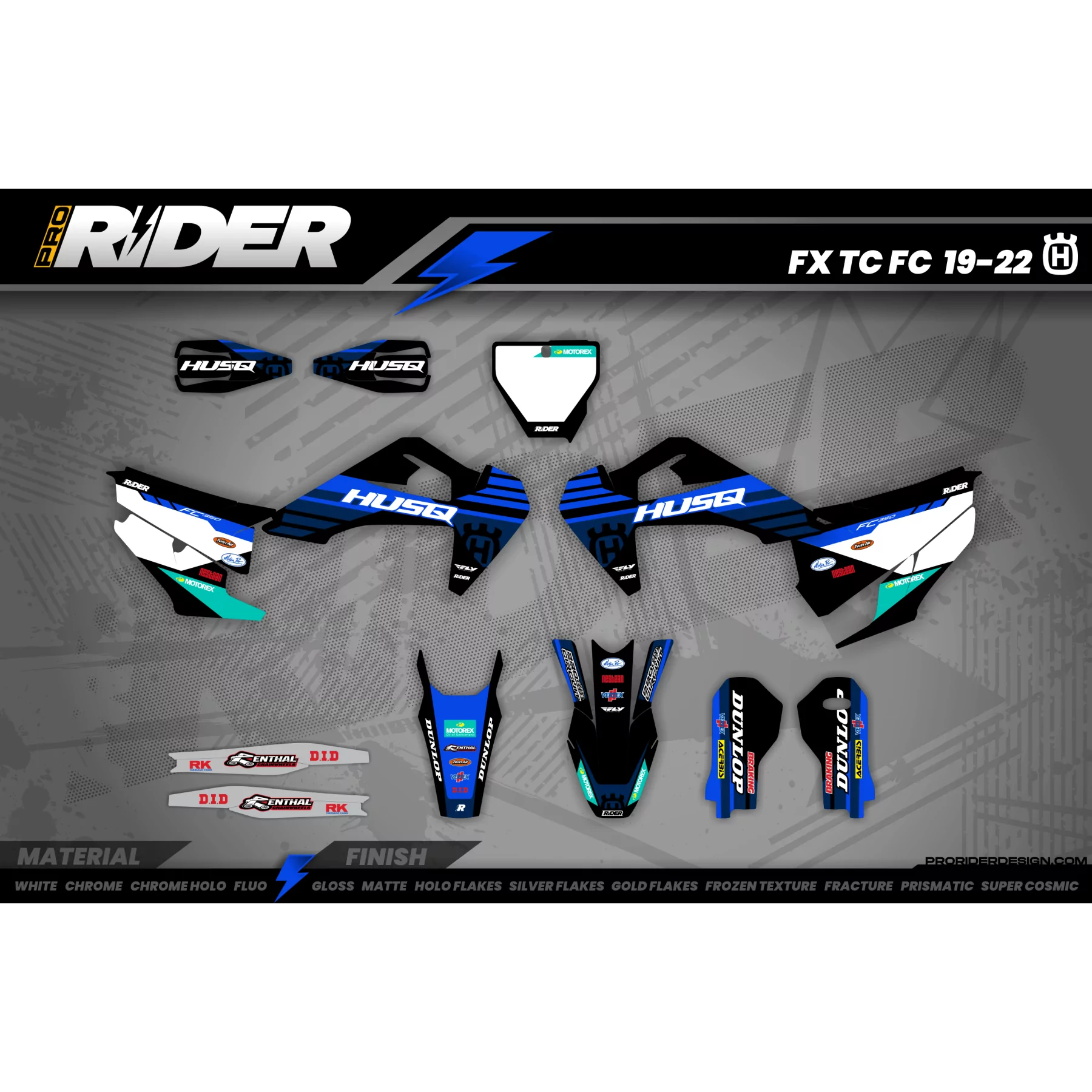 Kit adesivos MOTOCROSS HUSQVARNA BLUE SOURCE - KIT DÉCO MOTO HUSQVARNA