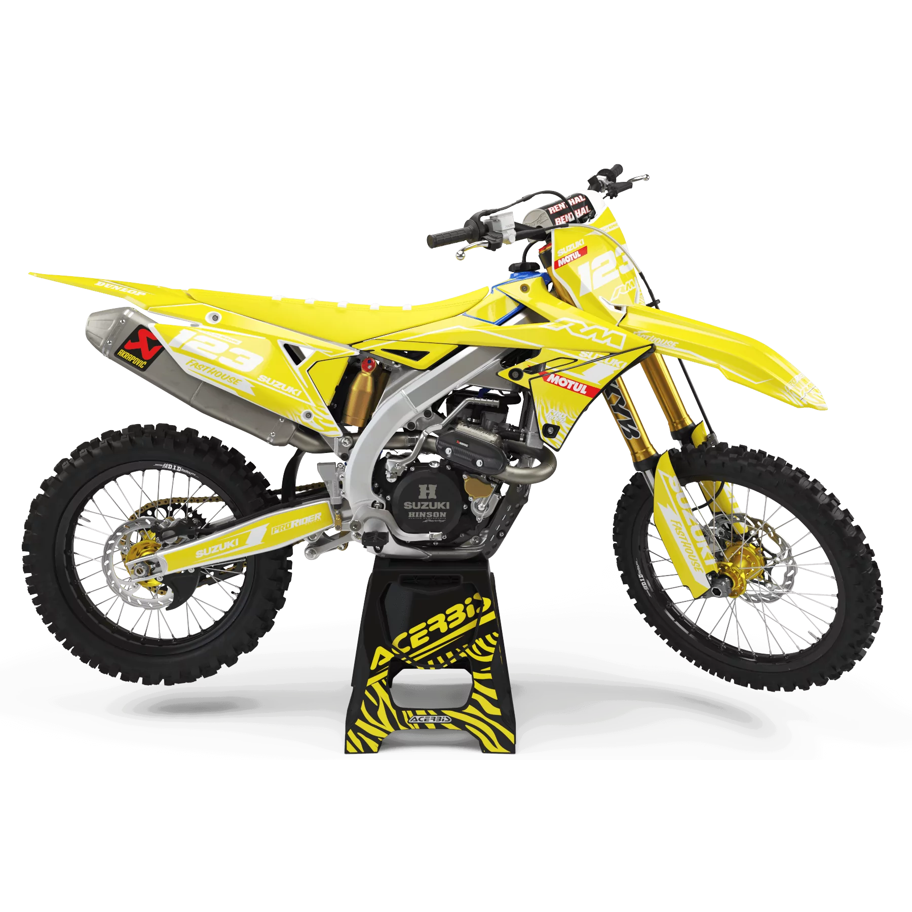 DEKOR Moto dekor Motocross PERSO SUZUKI MOTUL YELLOW/WHITE