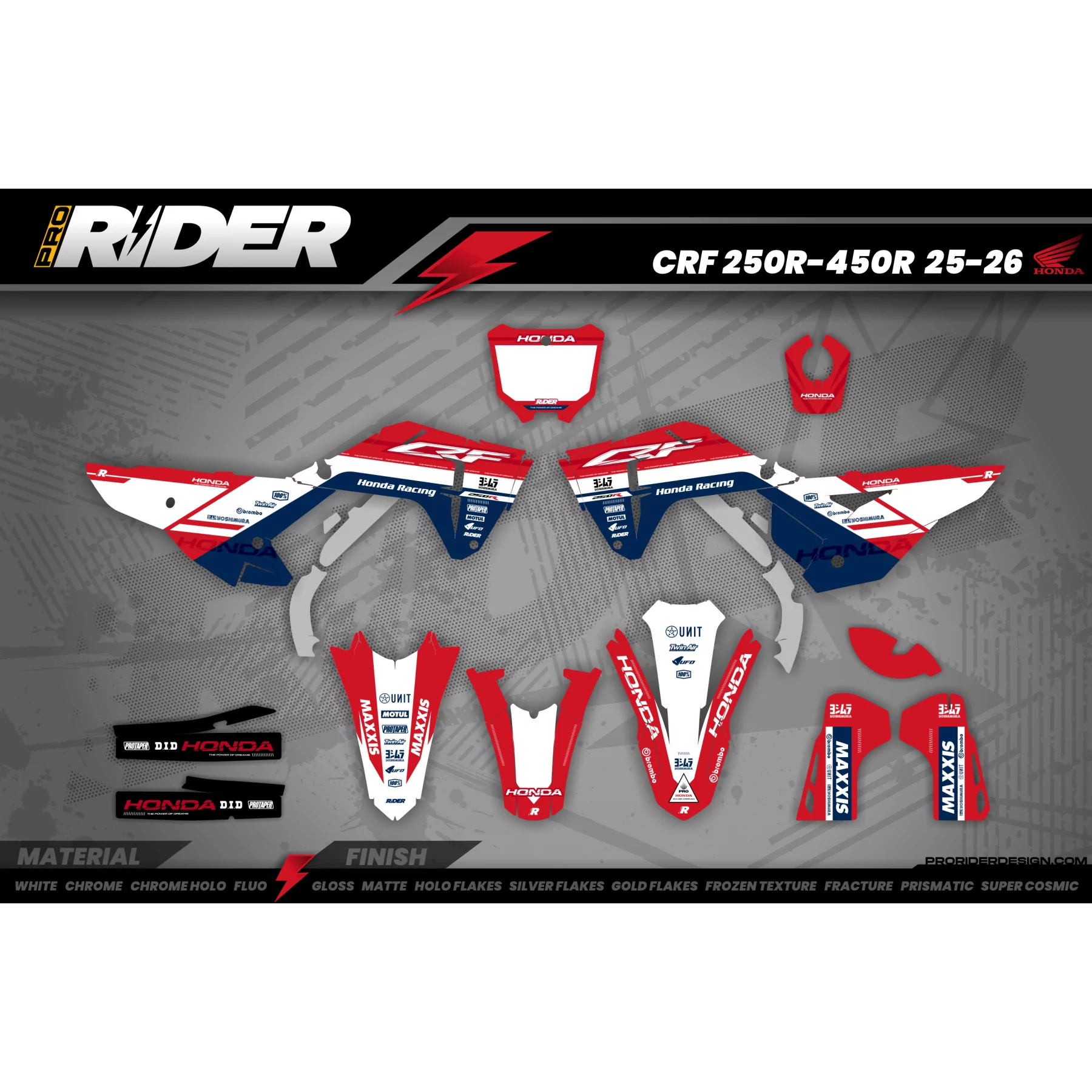 STICKERSET MOTOCROSS HONDA CRASH - STICKERSET MOTOR HONDA