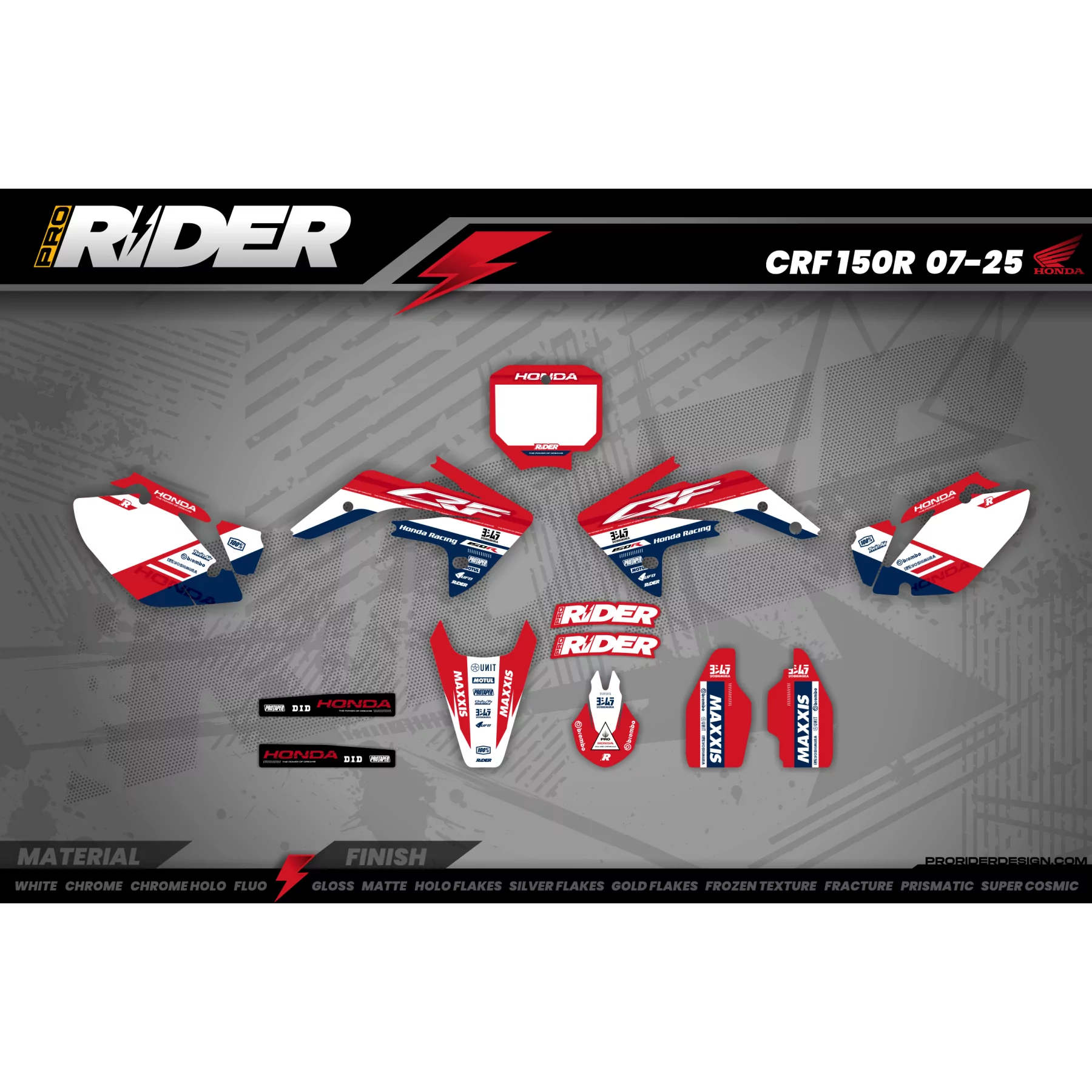 STICKERSET MOTOCROSS HONDA CRASH - STICKERSET MOTOR HONDA