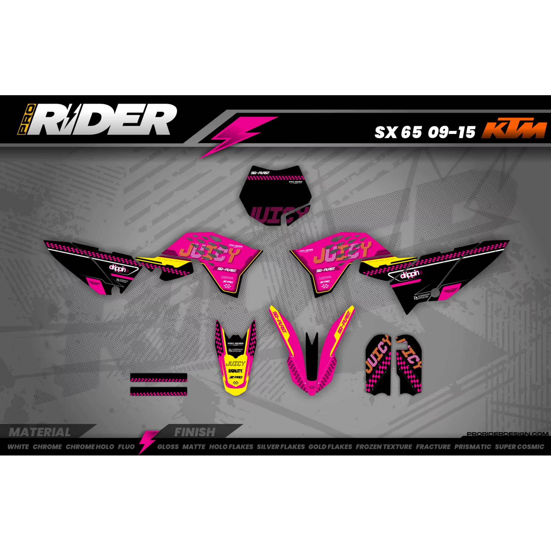 Kit adesivos perso - JUICY - KIT ADESIVOS MOTOCROSS ENDURO