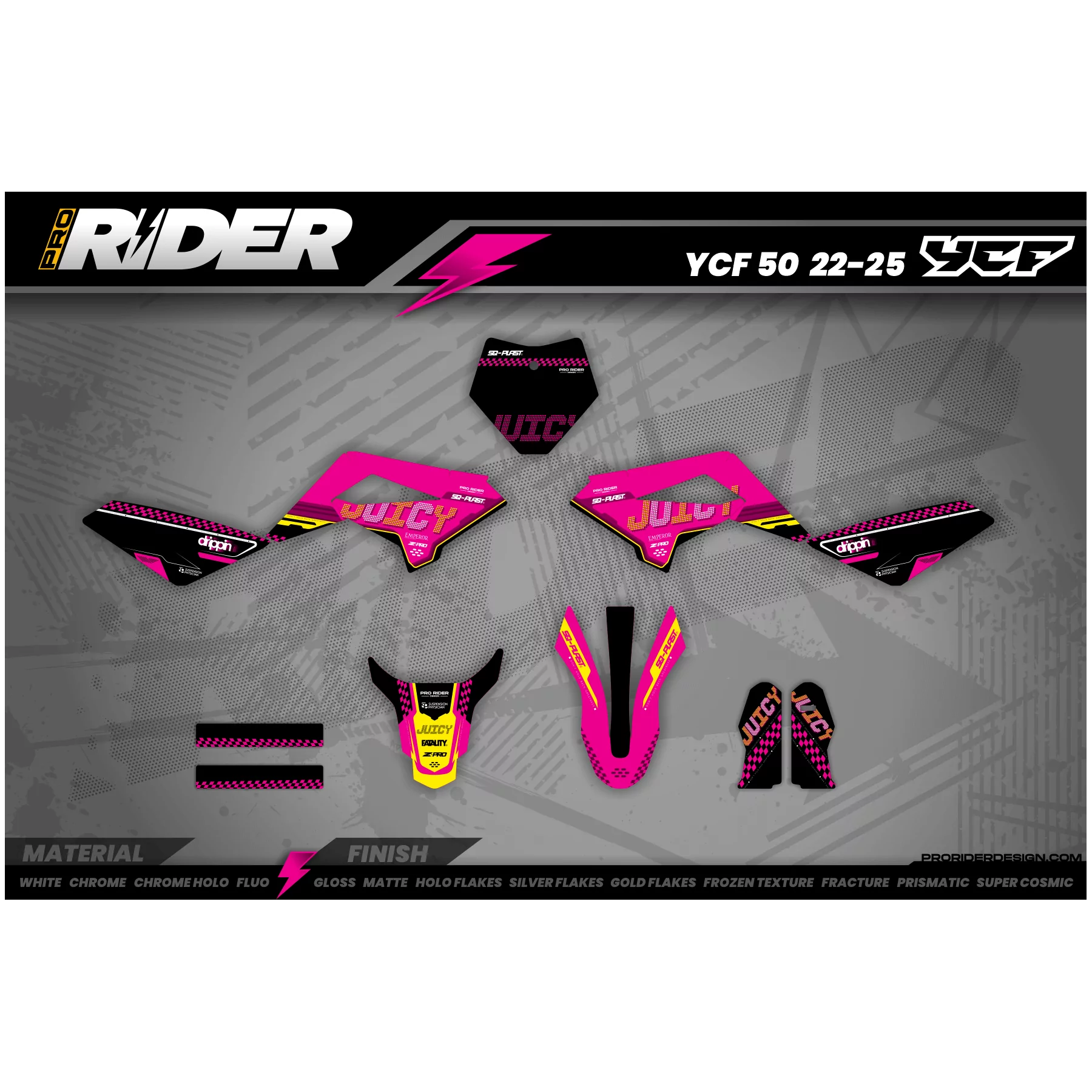 Kit adesivos perso - JUICY - KIT ADESIVOS MOTOCROSS ENDURO