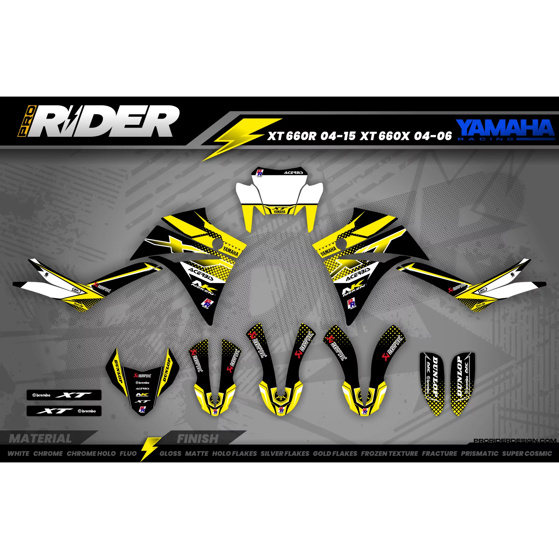 grafiche PERSO MOTOCROSS Yamaha FACTORY ENERGY giallo (REF:PRDA33E4)  - GRAFICHE MOTOCROSS / ENDURO YAMAHA