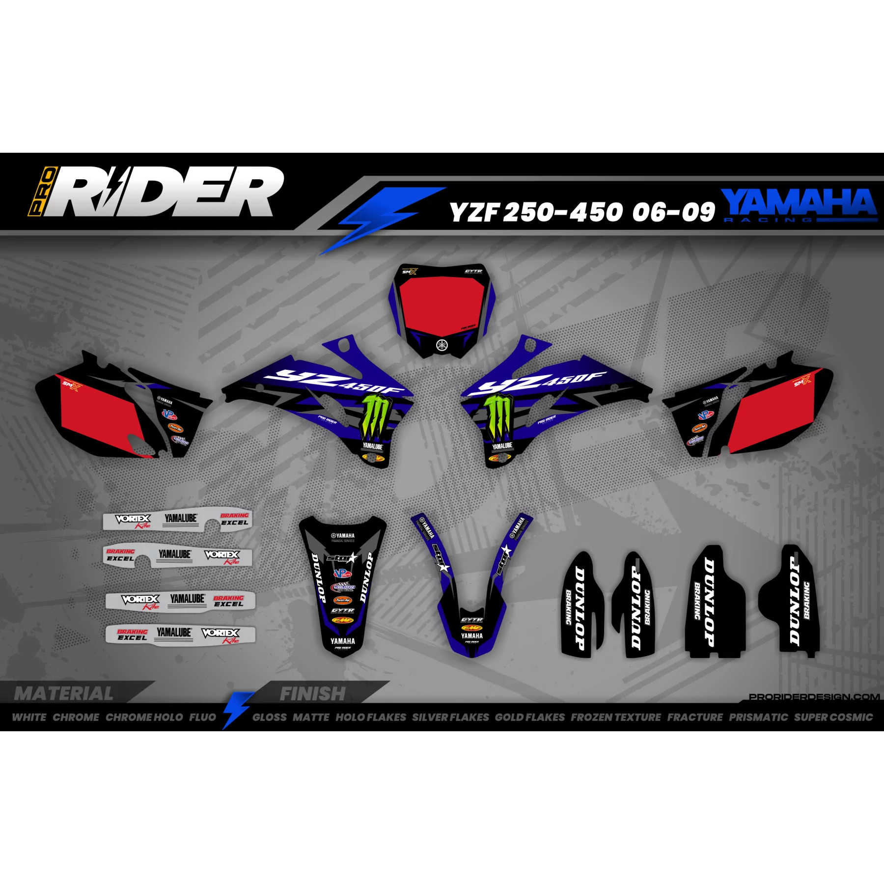 Kit adesivos Motocross YZ YZF TTR YAMAHA ENERGY TOMAC - KIT ADESIVOS MOTOCROSS / ENDURO YAMAHA
