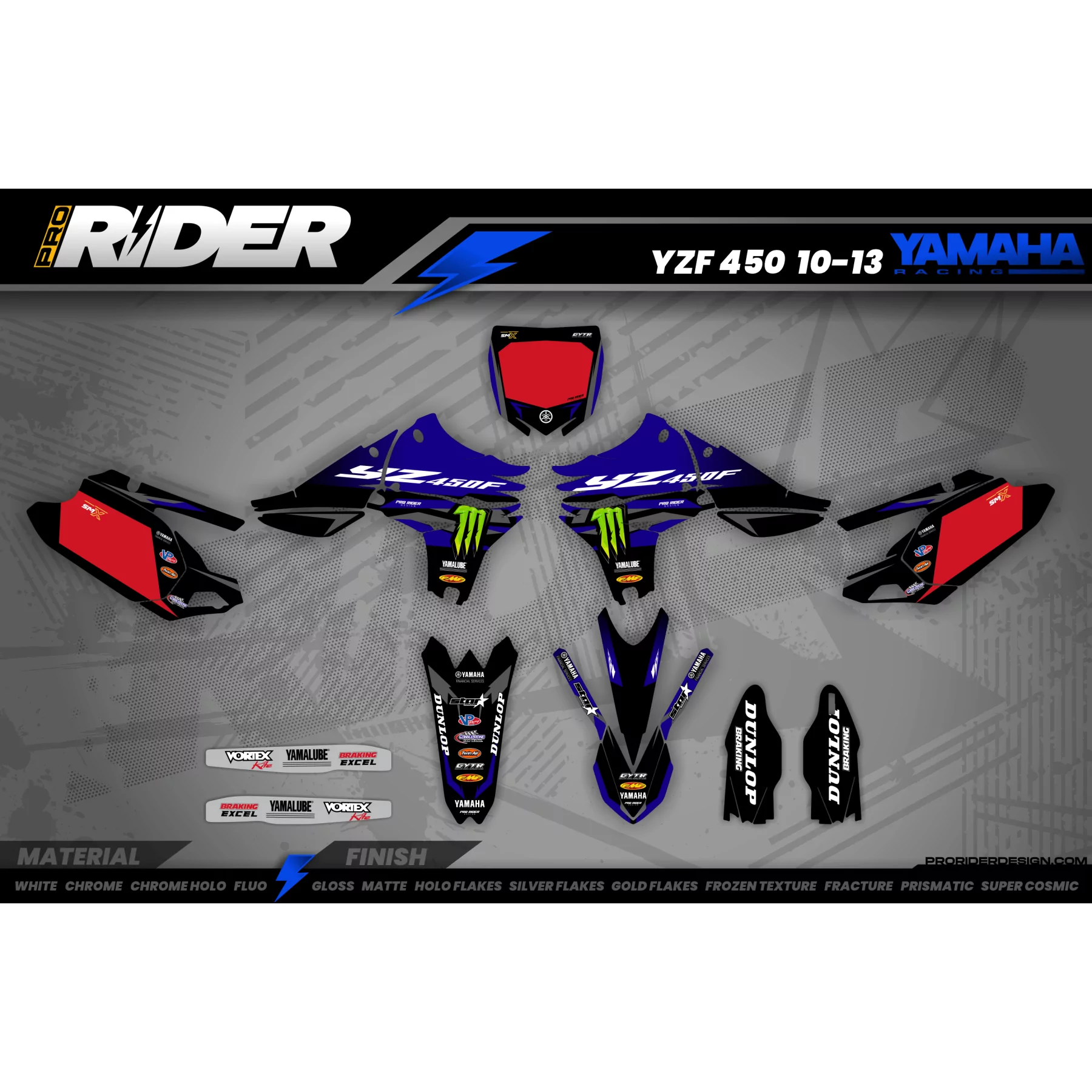 Kit adesivos Motocross YZ YZF TTR YAMAHA ENERGY TOMAC - KIT ADESIVOS MOTOCROSS / ENDURO YAMAHA