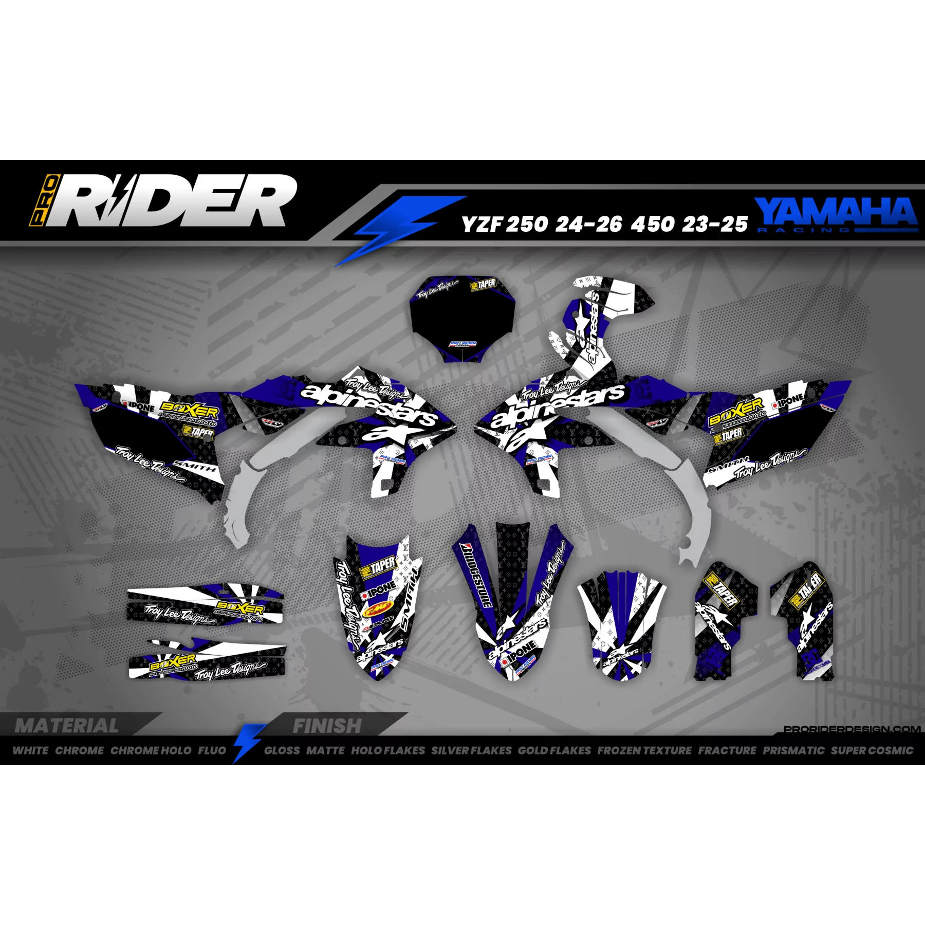 Dekor MOTOCROSS perso ALPINESTARS blau (ref:prda4d) - Dekor MOTOCROSS ENDURO