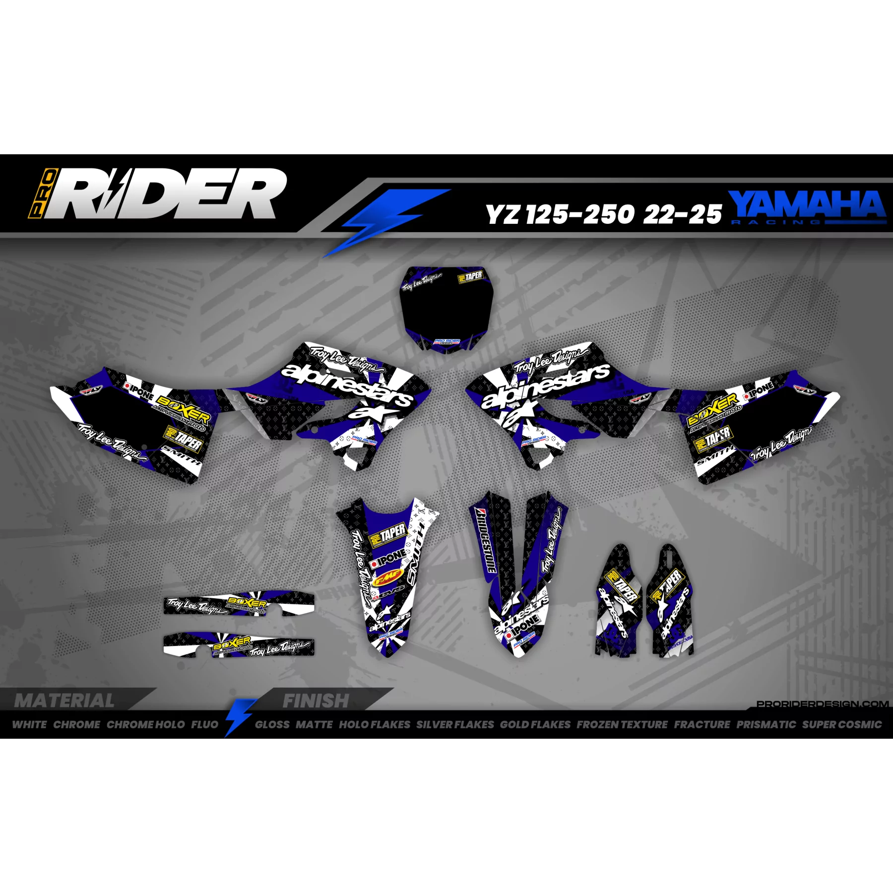Dekor MOTOCROSS perso ALPINESTARS blau (ref:prda4d) - Dekor MOTOCROSS ENDURO