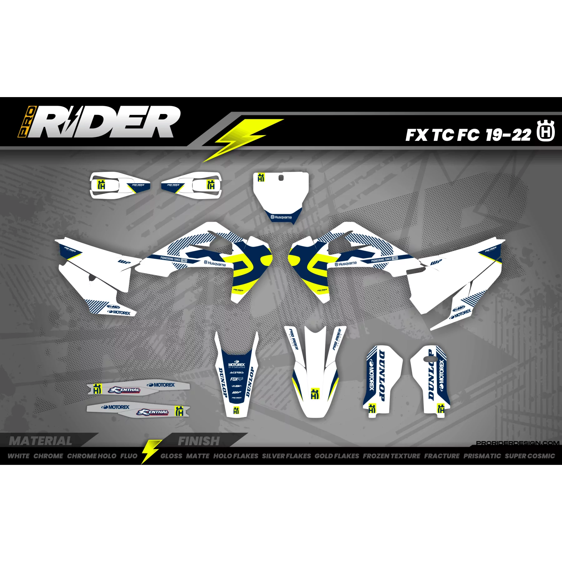 Stickerset MOTOCROSS HUSQVARNA ORIGIN FACTORY - STICKERSET MOTO HUSQVARNA