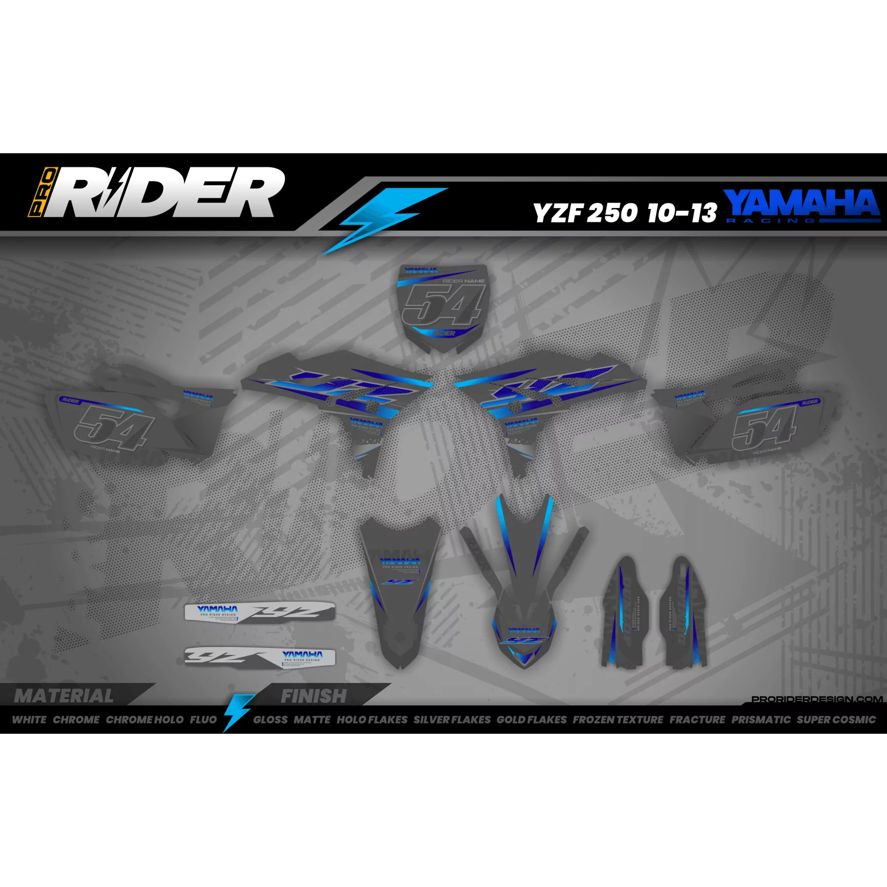 Stickerset MOTOCROSS YAMAHA GRITTY - Stickerset MOTO YAMAHA