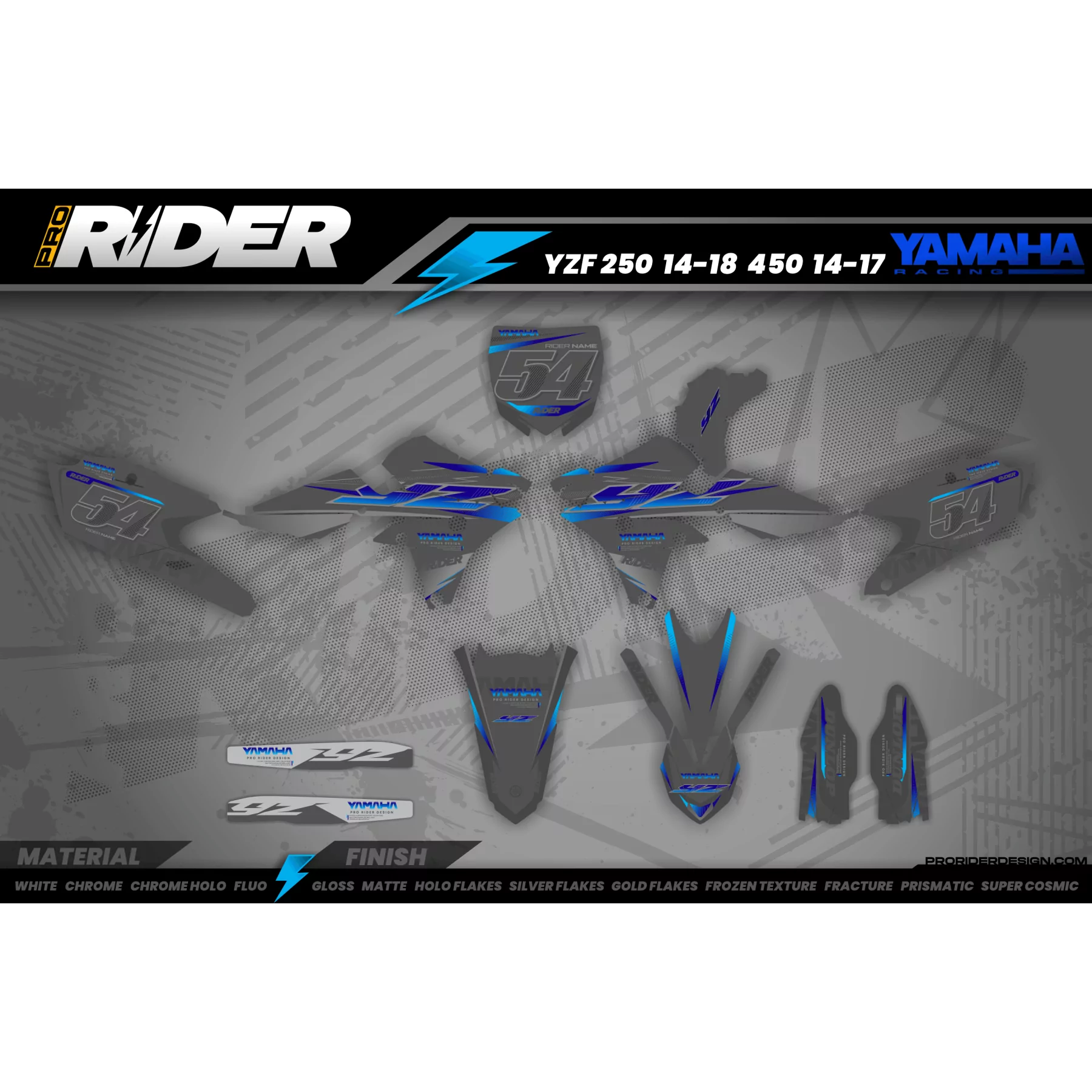 Stickerset MOTOCROSS YAMAHA GRITTY - Stickerset MOTO YAMAHA