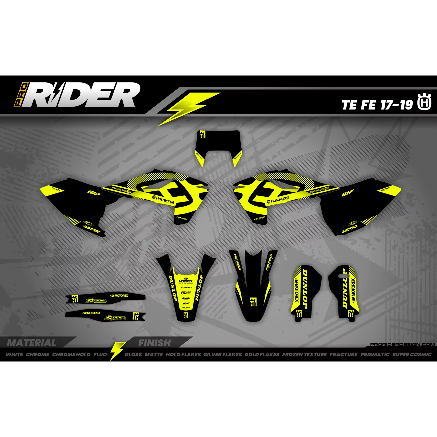 Kit adesivos MOTOCROSS HUSQVARNA FACTORY BLACK SIGNATURE - KIT DÉCO MOTO HUSQVARNA