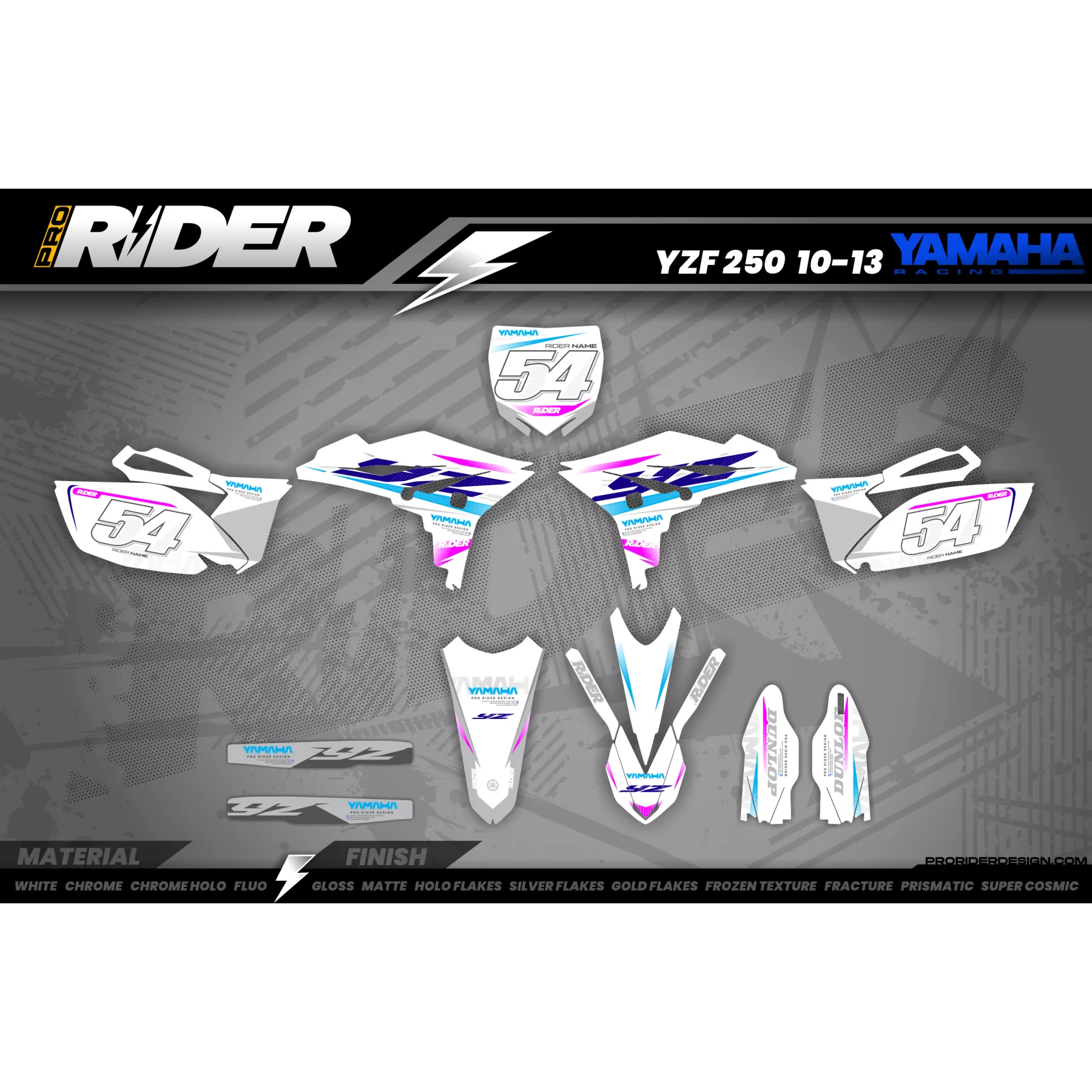 Kit adesivos MOTOCROSS YAMAHA BRIGHT - KIT ADESIVOS MOTO YAMAHA