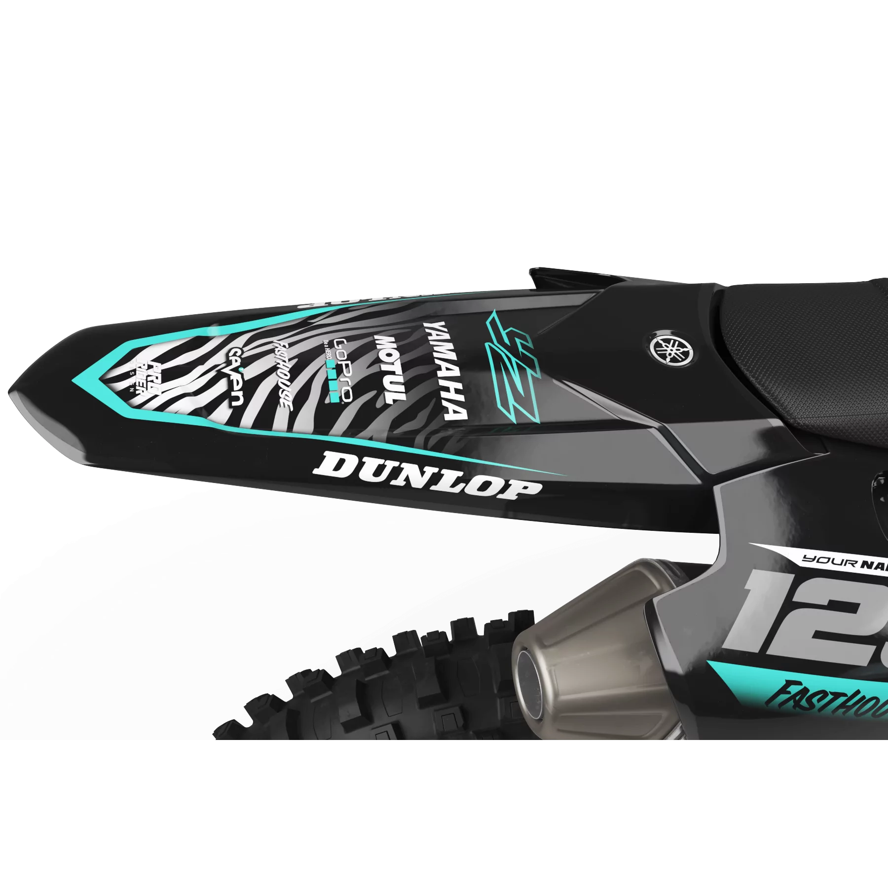 Kit adhesivos moto KIT ADHESIVOS Motocross YAMAHA YZ YZF... MOTUL BLACK/TEAL