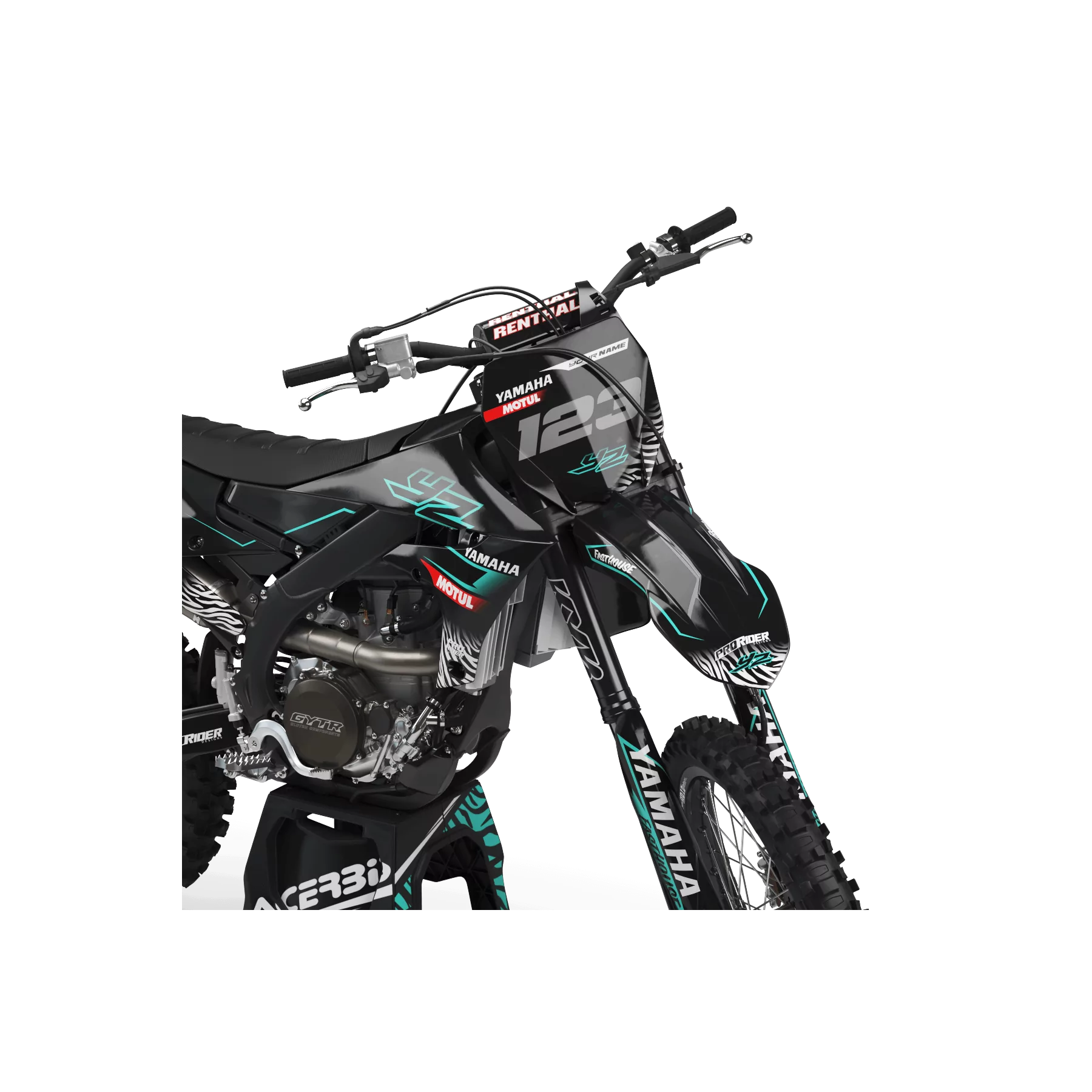 Kit adhesivos moto KIT ADHESIVOS Motocross YAMAHA YZ YZF... MOTUL BLACK/TEAL