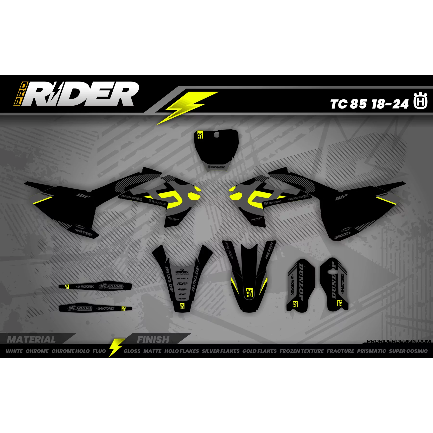 Stickerset MOTOCROSS HUSQVARNA DARK VENOM - STICKERSET MOTO HUSQVARNA