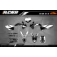 Stickerset Motocross KTM perso - BLACK VORTEX - ALLE MODELLEN STICKERSETS KTM