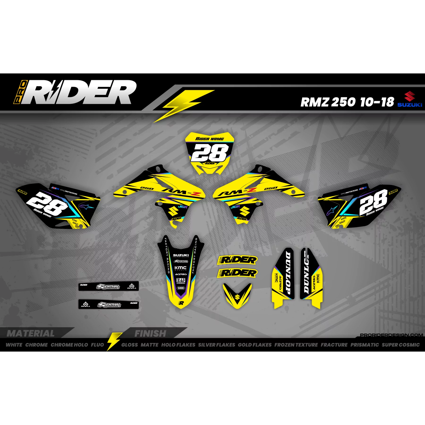 STICKERSET MOTOCROSS SUZUKI CYAN FIRM - STICKERSET MOTOR SUZUKI